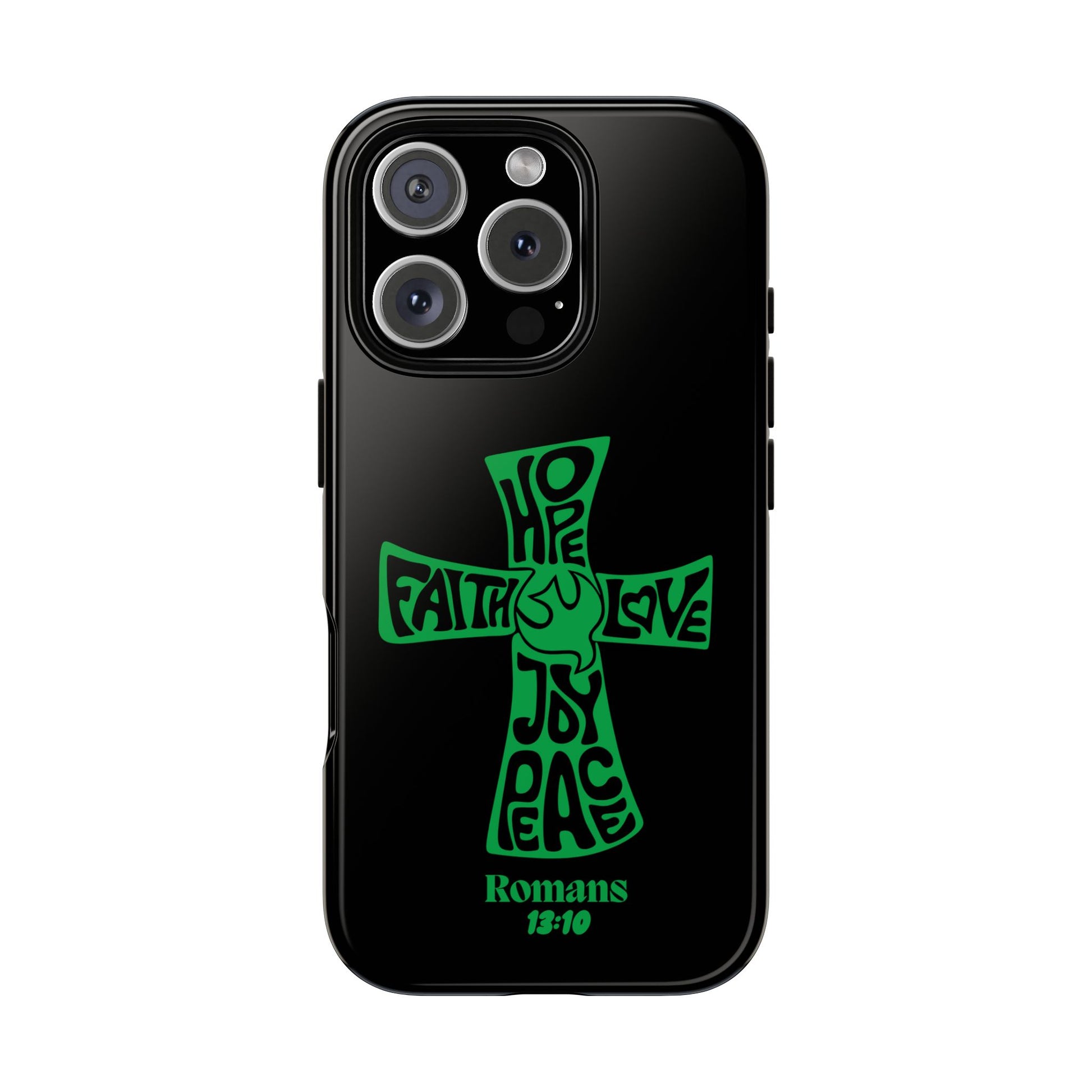 ⭐ Green Cross Design Phone Case – Faith & Renewal