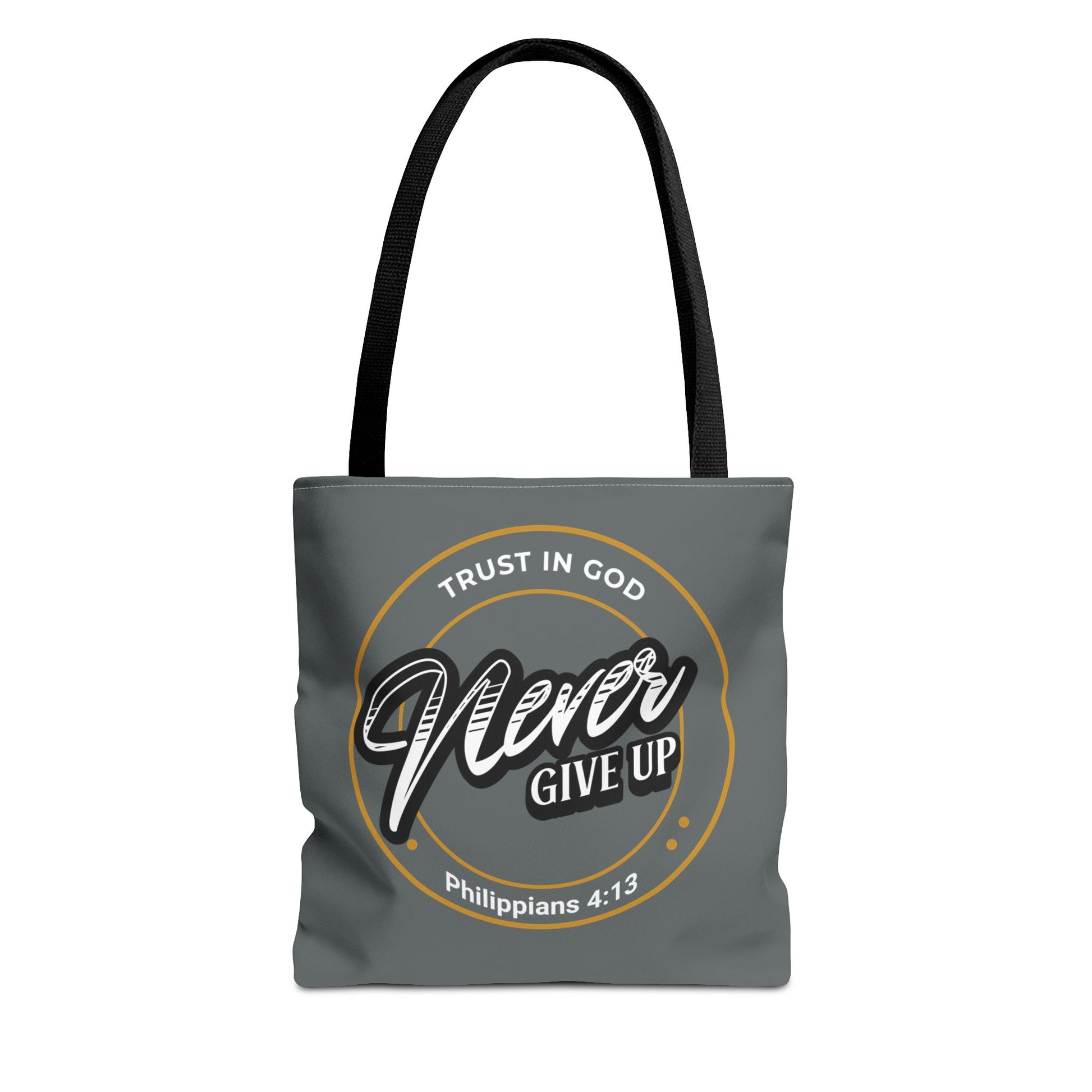Inspirational Tote Bag, Trust in God, Never Give Up, Bible Verse Bag, Motivational Purse, Christian Gift, Philippians 4:13