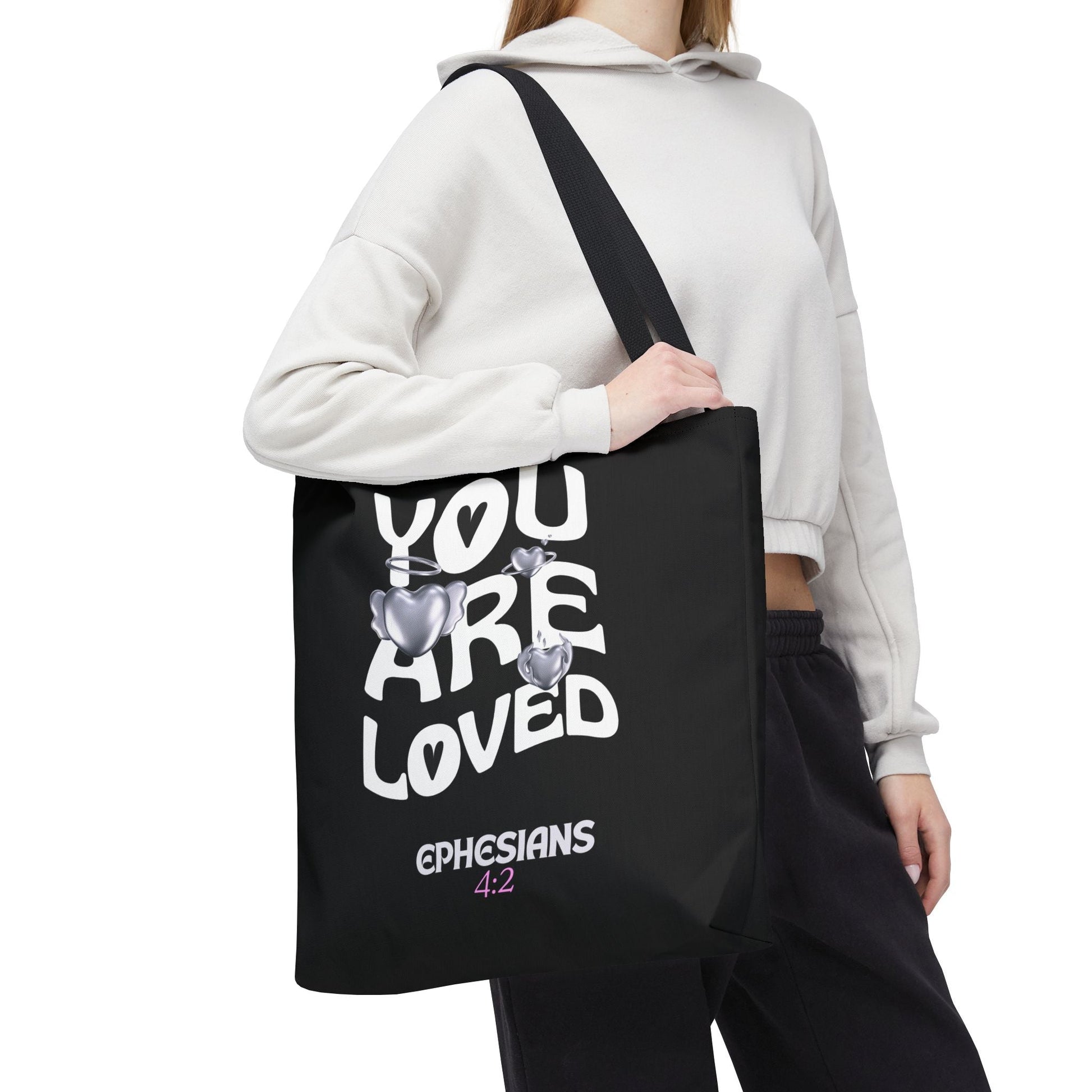 You Are Loved Inspirational Tote Bag | Christian Gift for Her | Scripture Tote | Everyday Carryall | Eco - Friendly Bag | Bags – GodSpeed Threads
