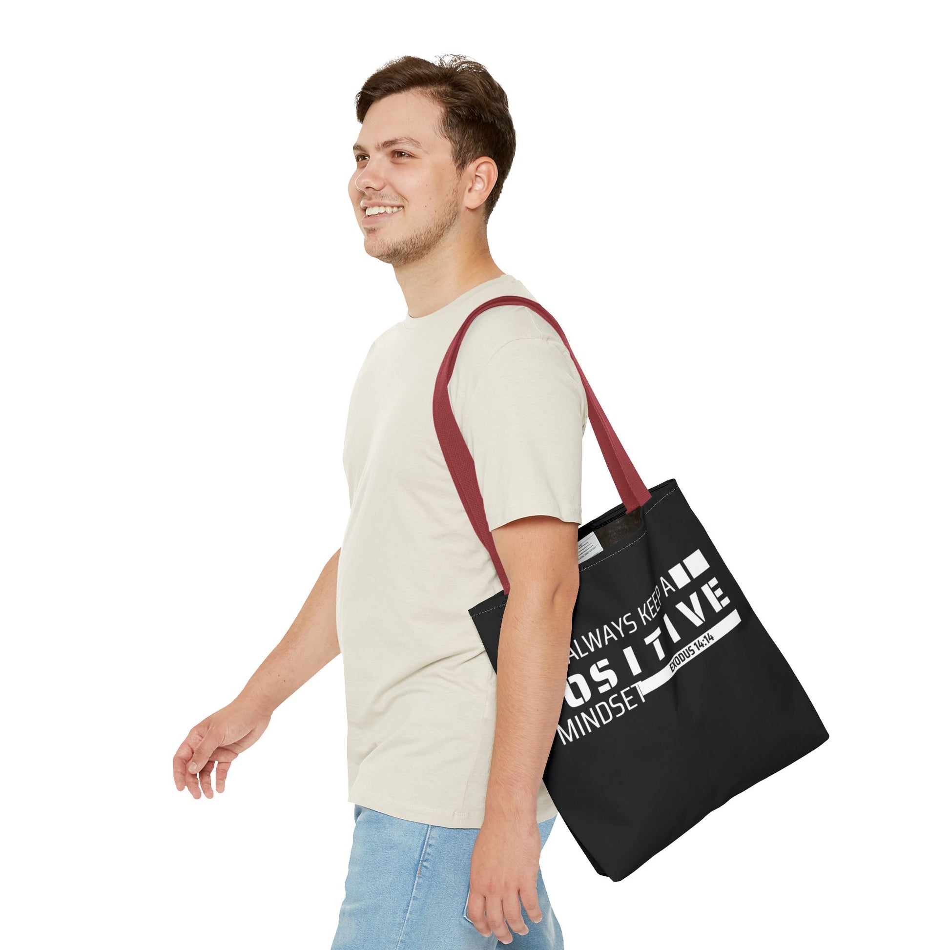 Always Keep A Positive Mindset Tote Bag, Inspirational Bag, Eco-Friendly Carryall, Motivational Gift, Affirmation Tote, Daily Reminder