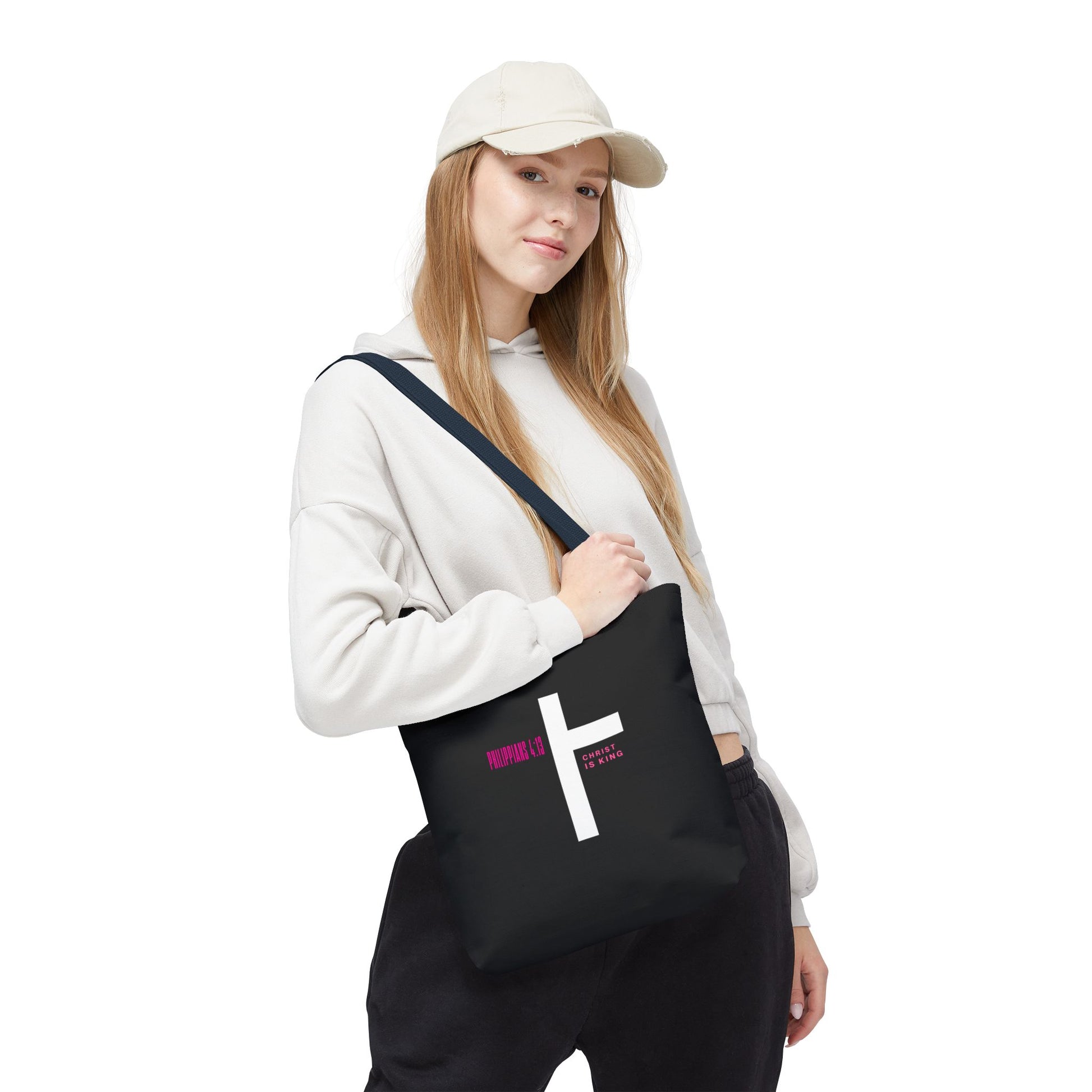 ⭐ Philippians 4:13 Tote Bag – Faith & Strength Statement Bag