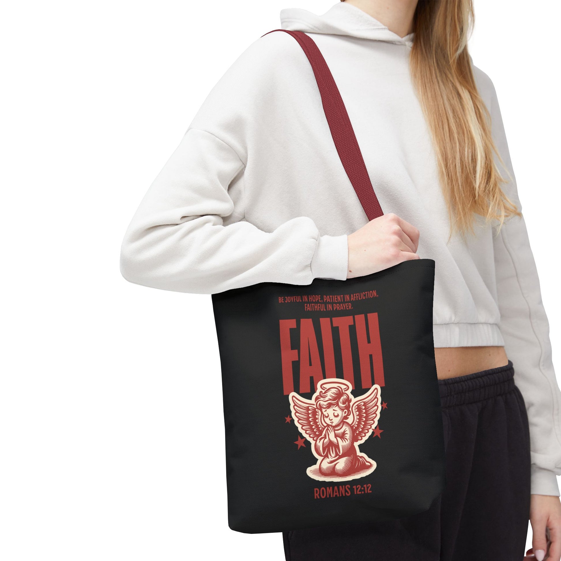 Faith-Inspired Tote Bag, Religious Shopping Bag, Gift for Believers, Motivational Daily Bag, Christian Faith Tote