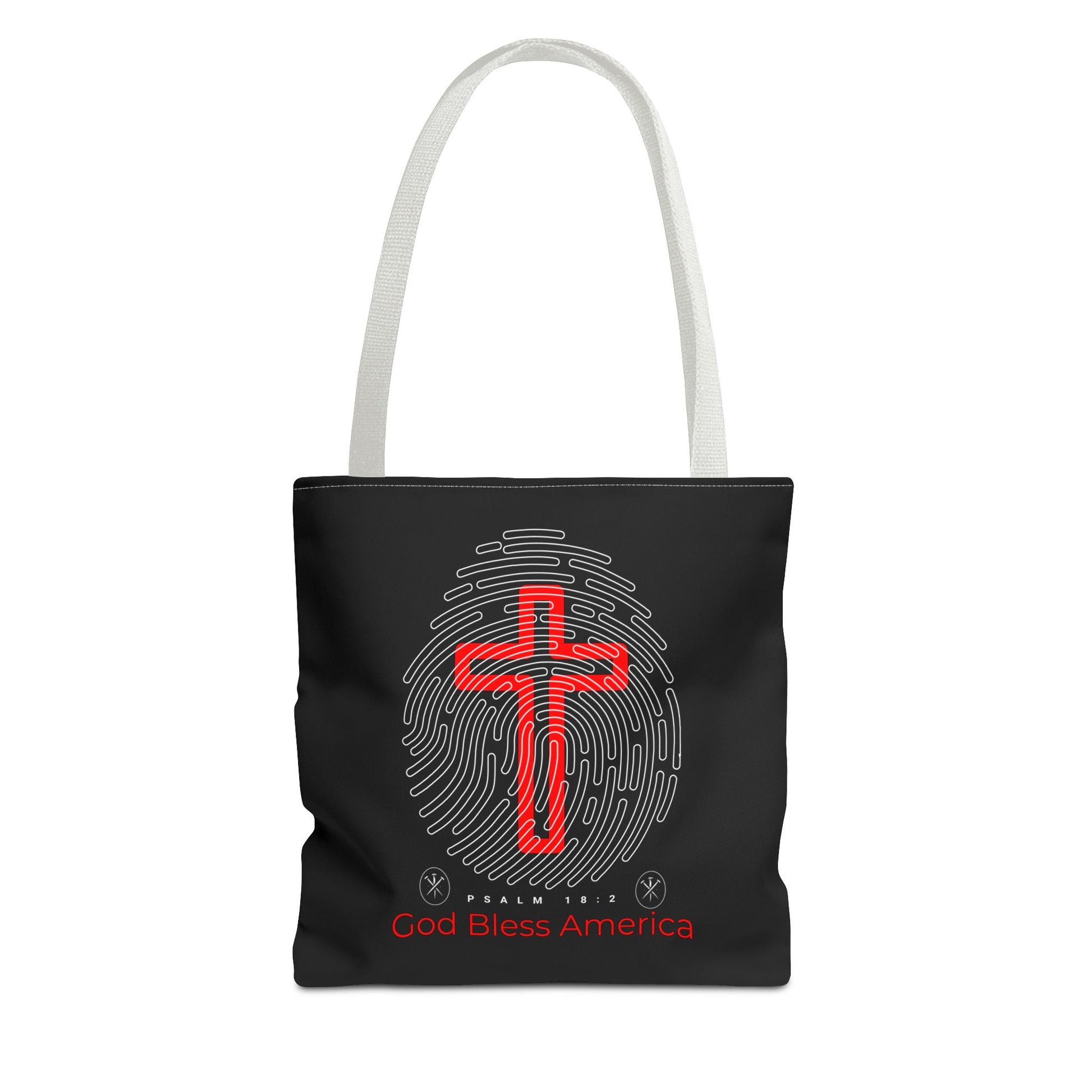 Faith-Inspired Tote Bag, Cross Design, God Bless America, Christian Gift, Spiritual Tote, Everyday Use, Religious Shopper