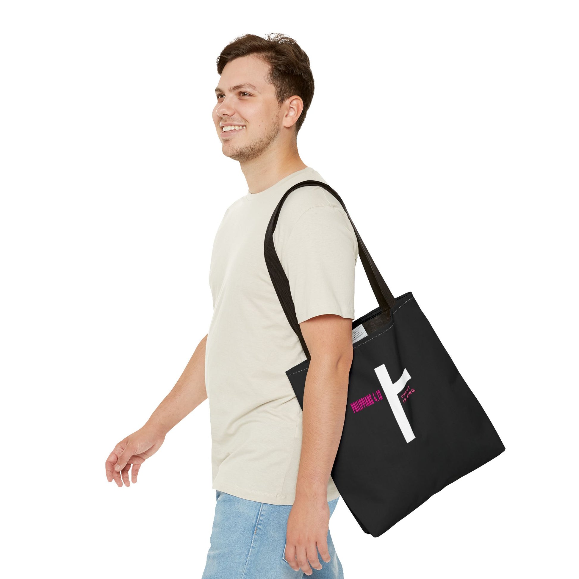 ⭐ Philippians 4:13 Tote Bag – Faith & Strength Statement Bag