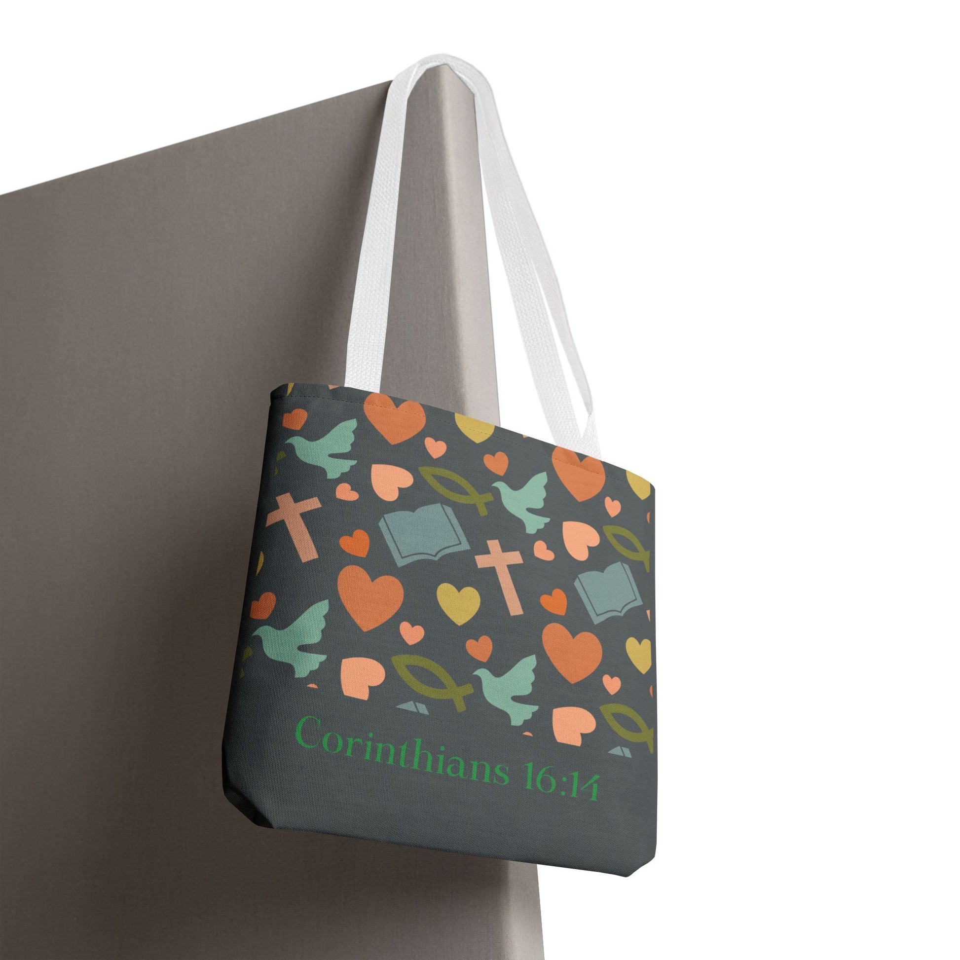 Inspirational Tote Bag - Faith, Love, Hope, Gift for Her, Spiritual Accessories, Bible Verse Tote