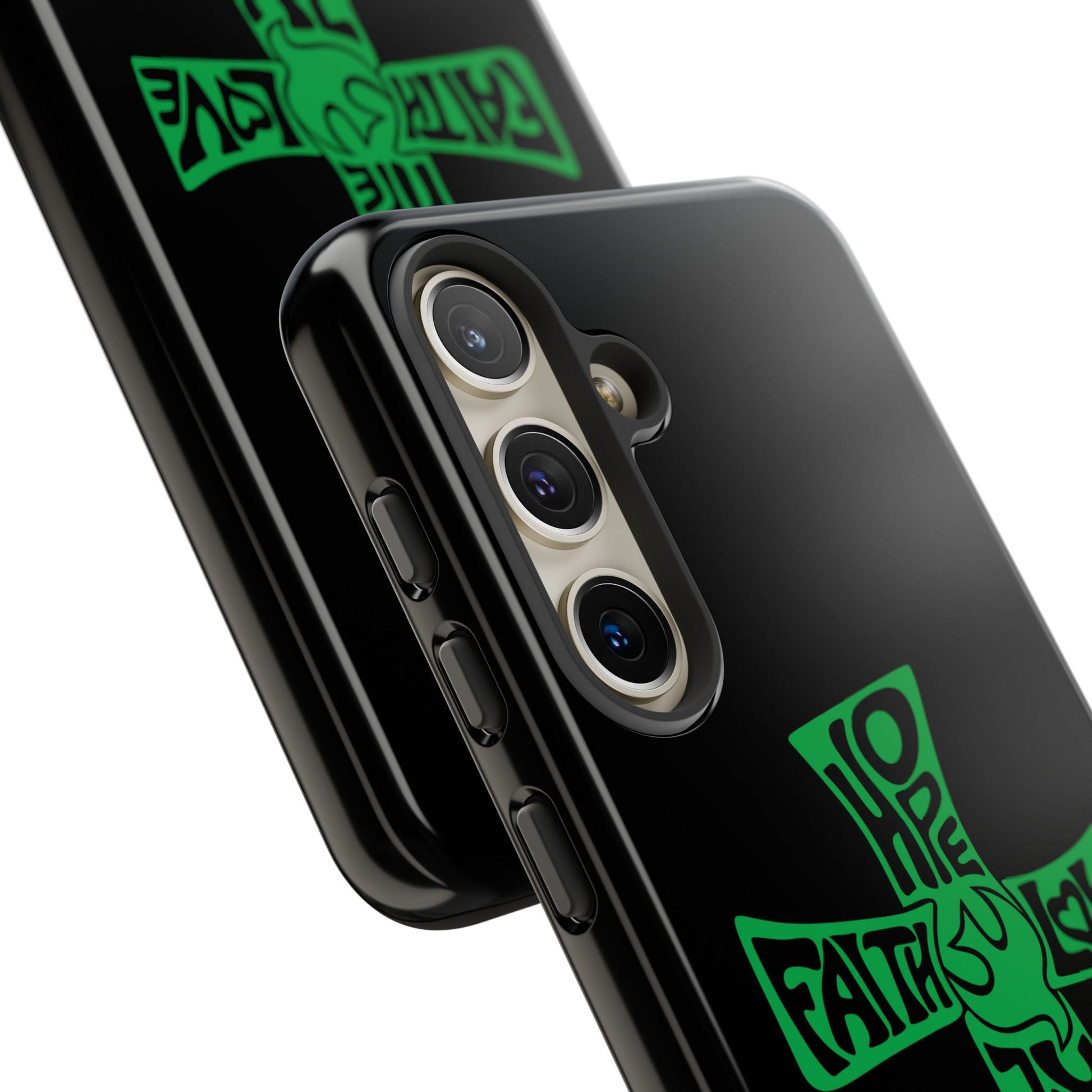 ⭐ Green Cross Design Phone Case – Faith & Renewal