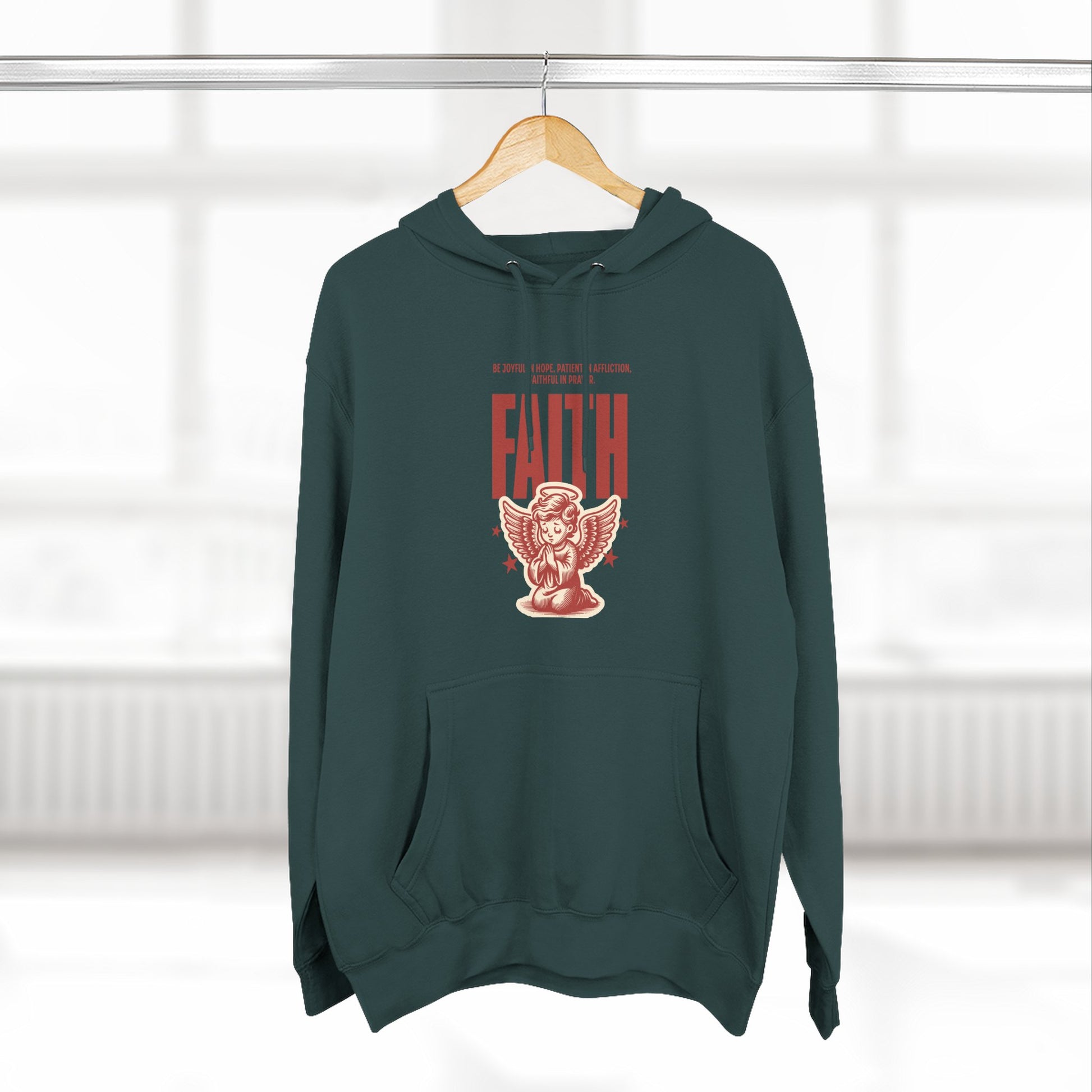 Faith-Inspired Three-Panel Fleece Hoodie, Cozy Spiritual Apparel, Perfect Gift for Friends, Casualwear for Everyday