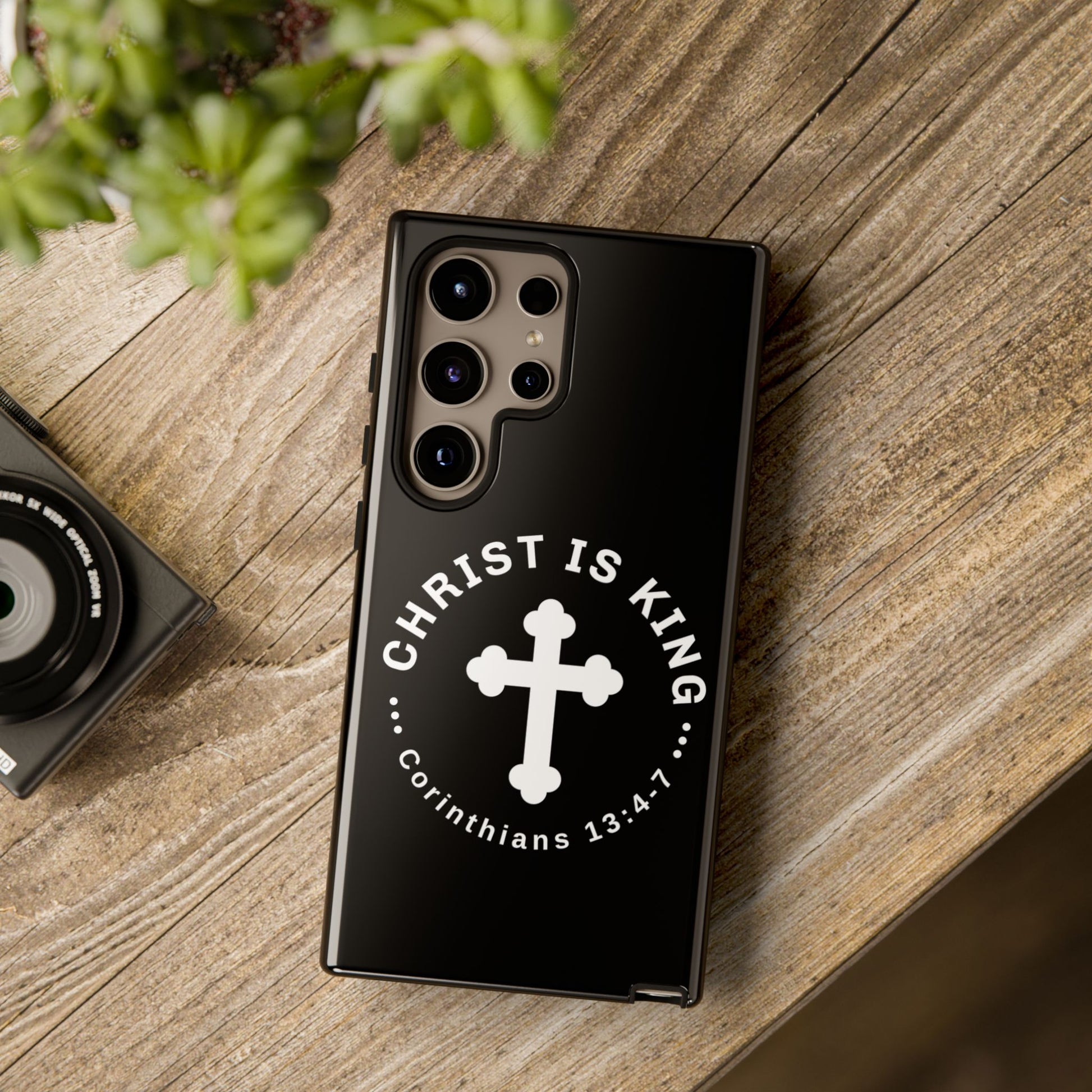 ⭐ Christ is King Phone Case – Tough Cases, Christian Gift, Bible Verse Merchandise, Cross Design, Faith Accessories