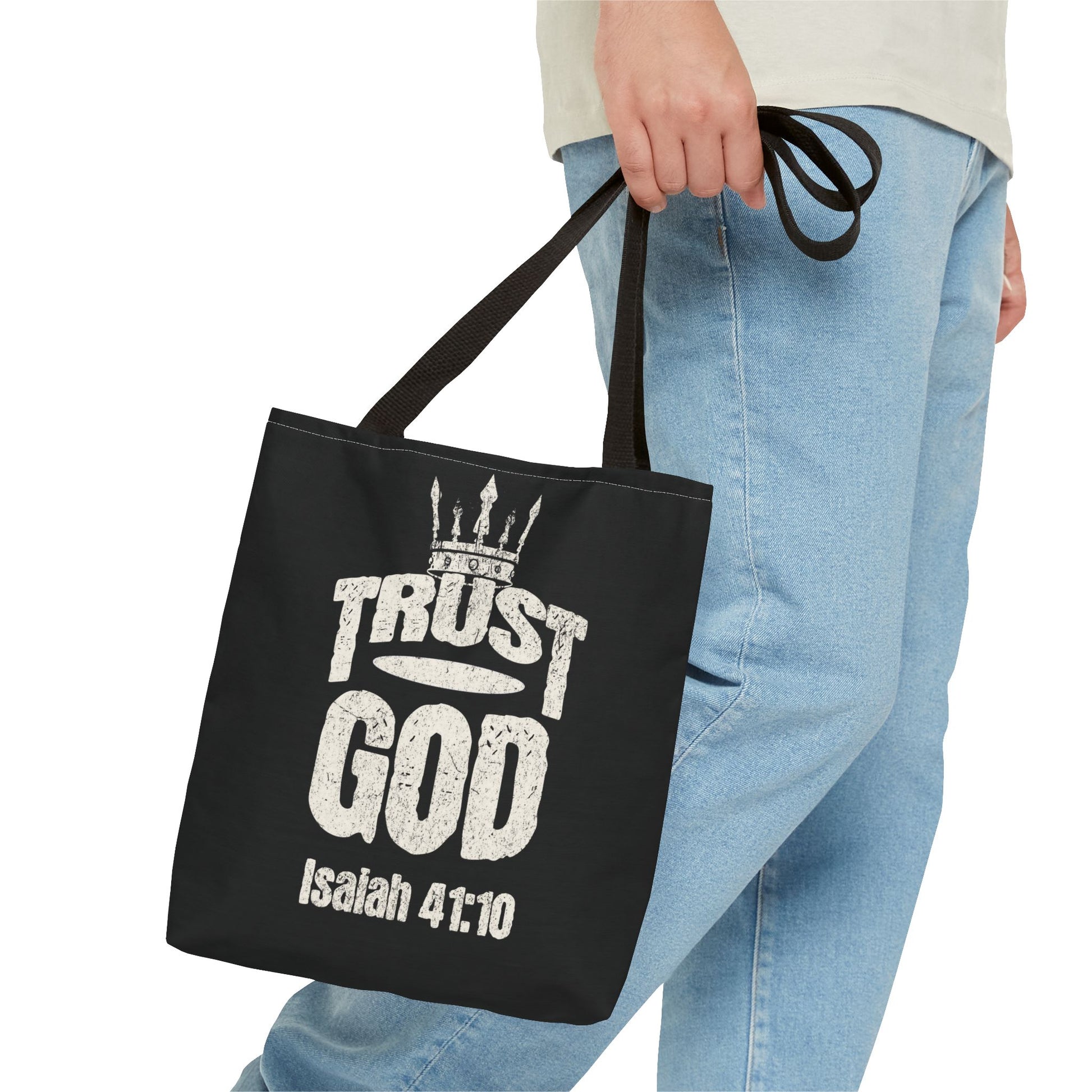 ✝️ Trust God – Isaiah 41:10 Christian Tote Bag
