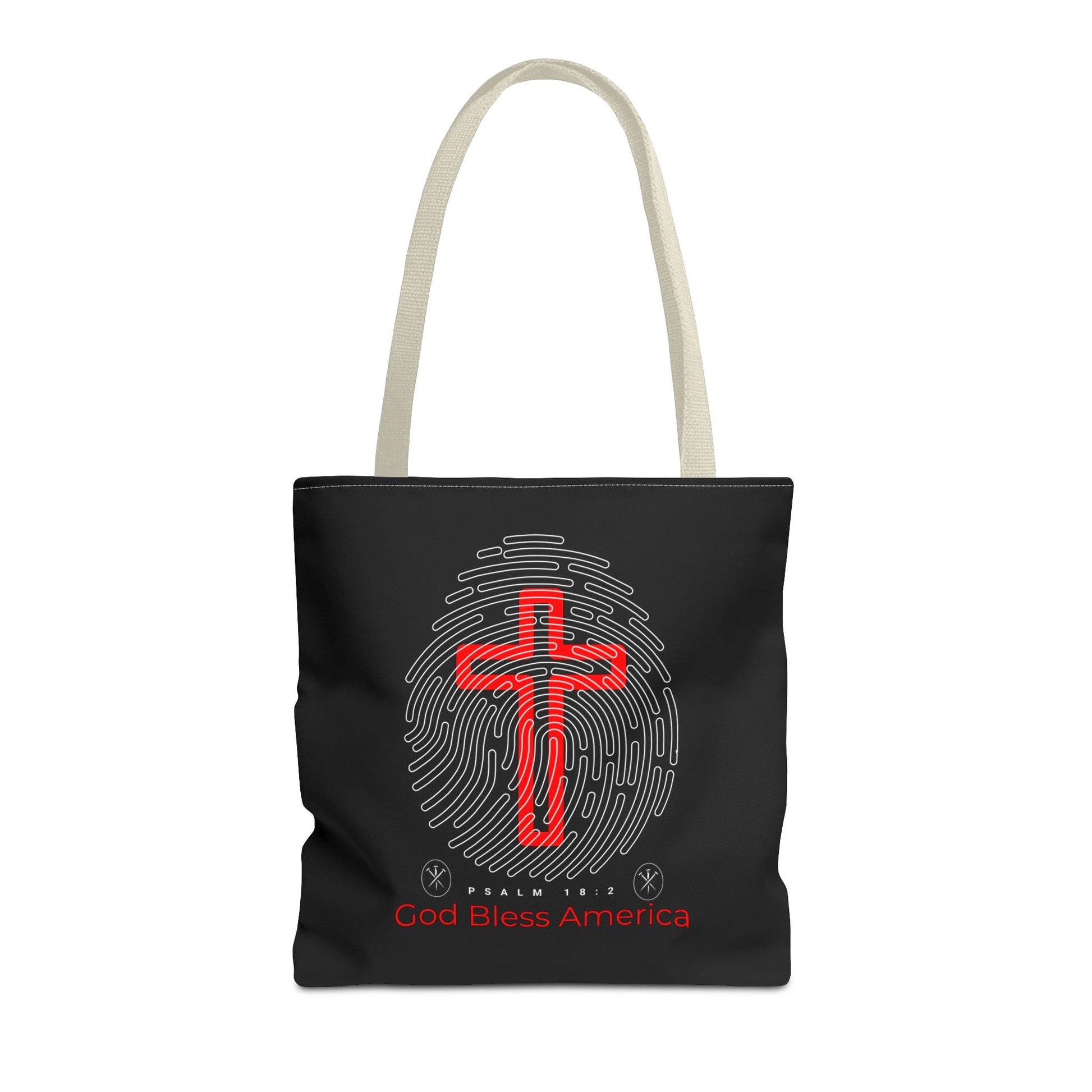 Faith-Inspired Tote Bag, Cross Design, God Bless America, Christian Gift, Spiritual Tote, Everyday Use, Religious Shopper