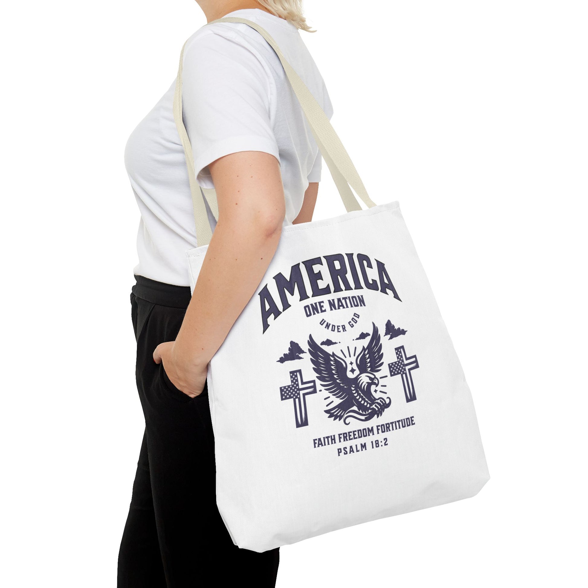 ⭐ America Faith Tote Bag – Bold Patriotic & Faith Statement