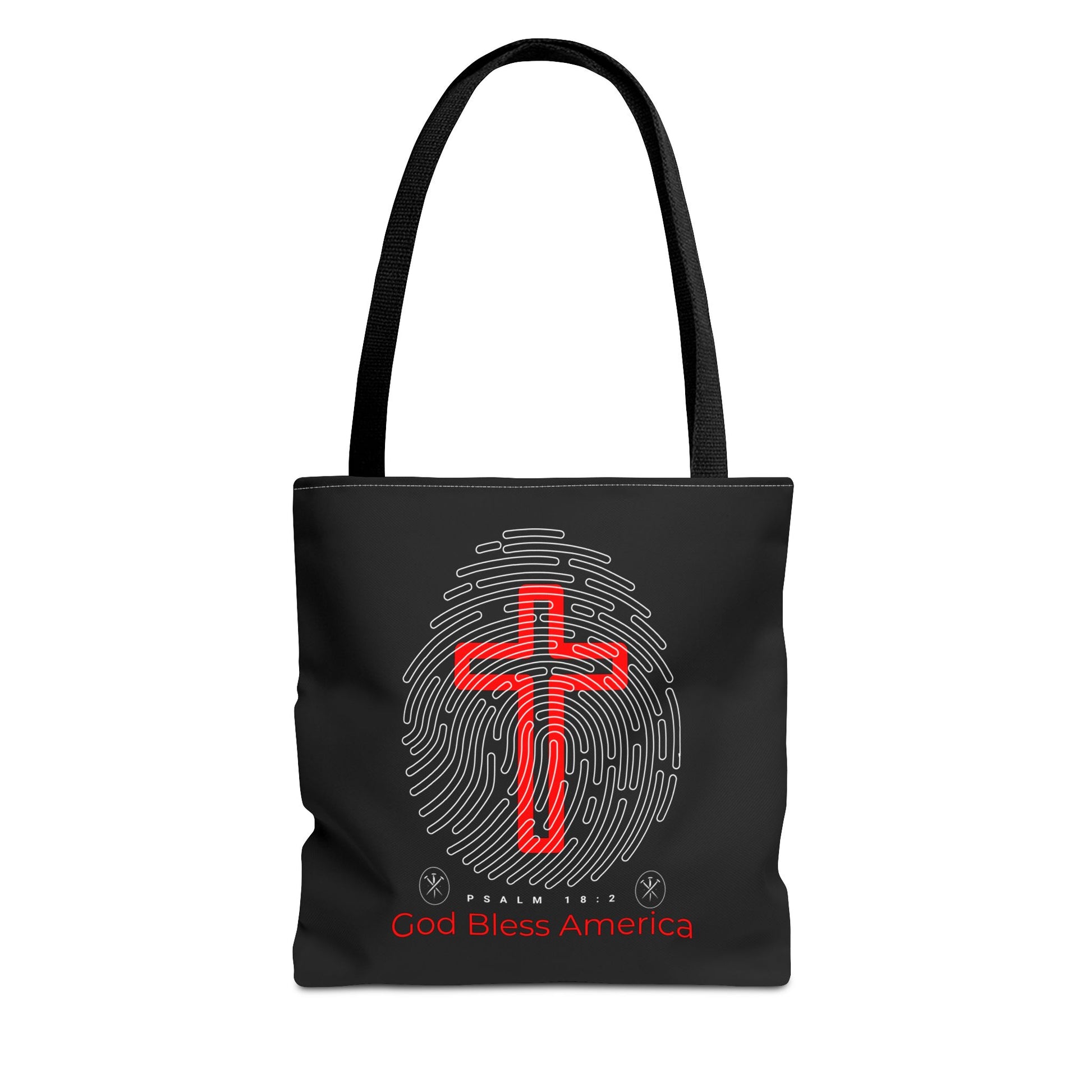 Faith-Inspired Tote Bag, Cross Design, God Bless America, Christian Gift, Spiritual Tote, Everyday Use, Religious Shopper