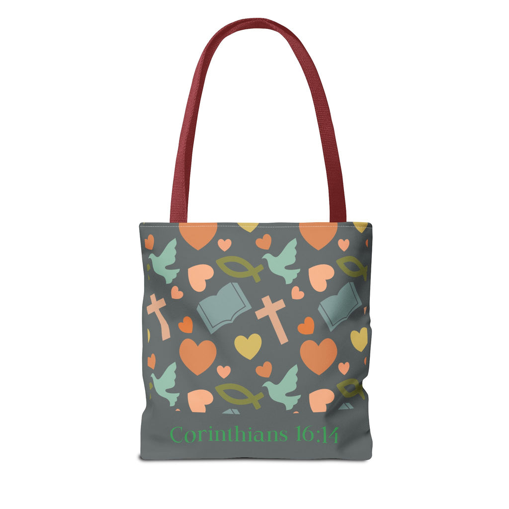 Inspirational Tote Bag - Faith, Love, Hope, Gift for Her, Spiritual Accessories, Bible Verse Tote