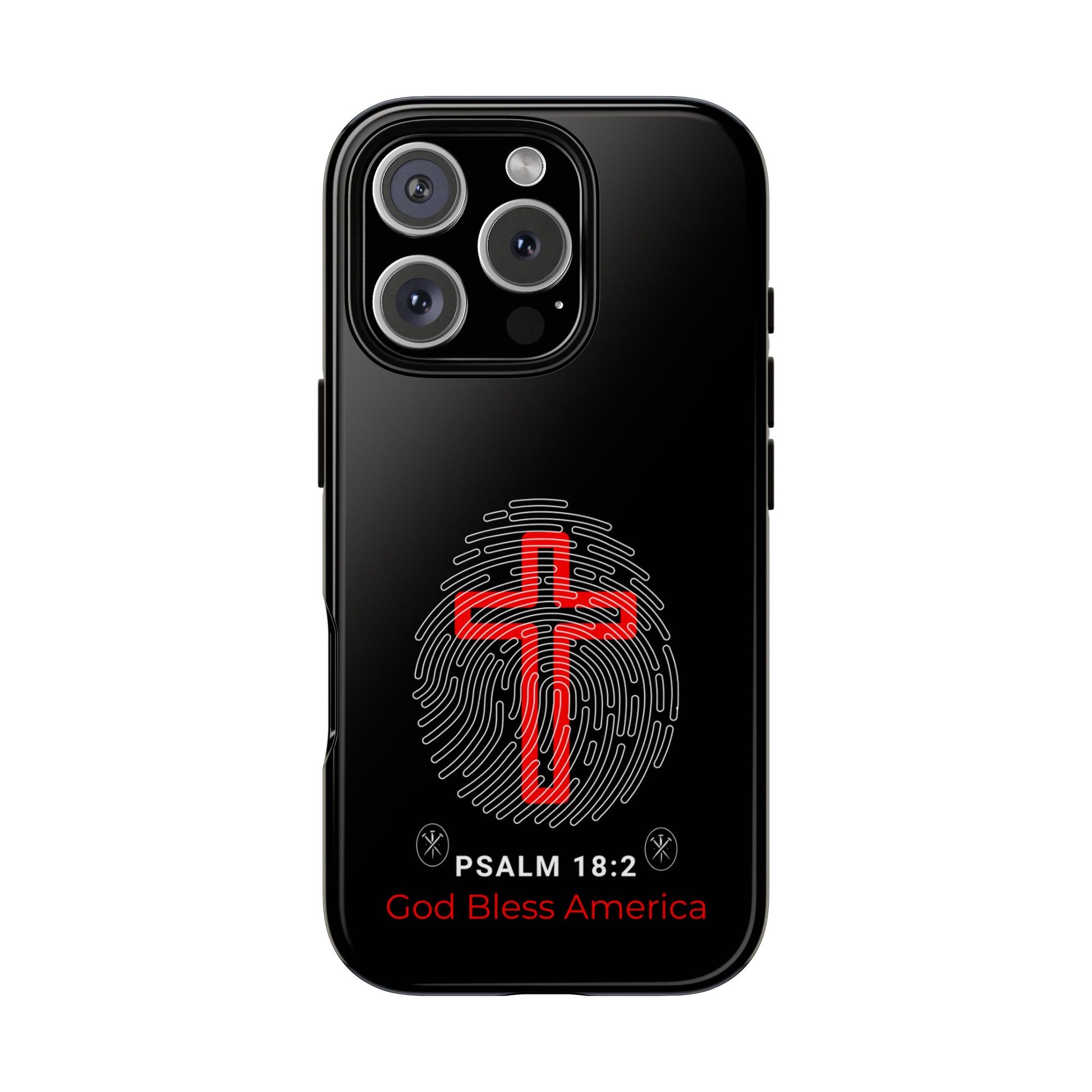 Christian Phone Case with Cross Design, Tough Case for Protection, Gifts for Faith, Bible Verse, God Bless America