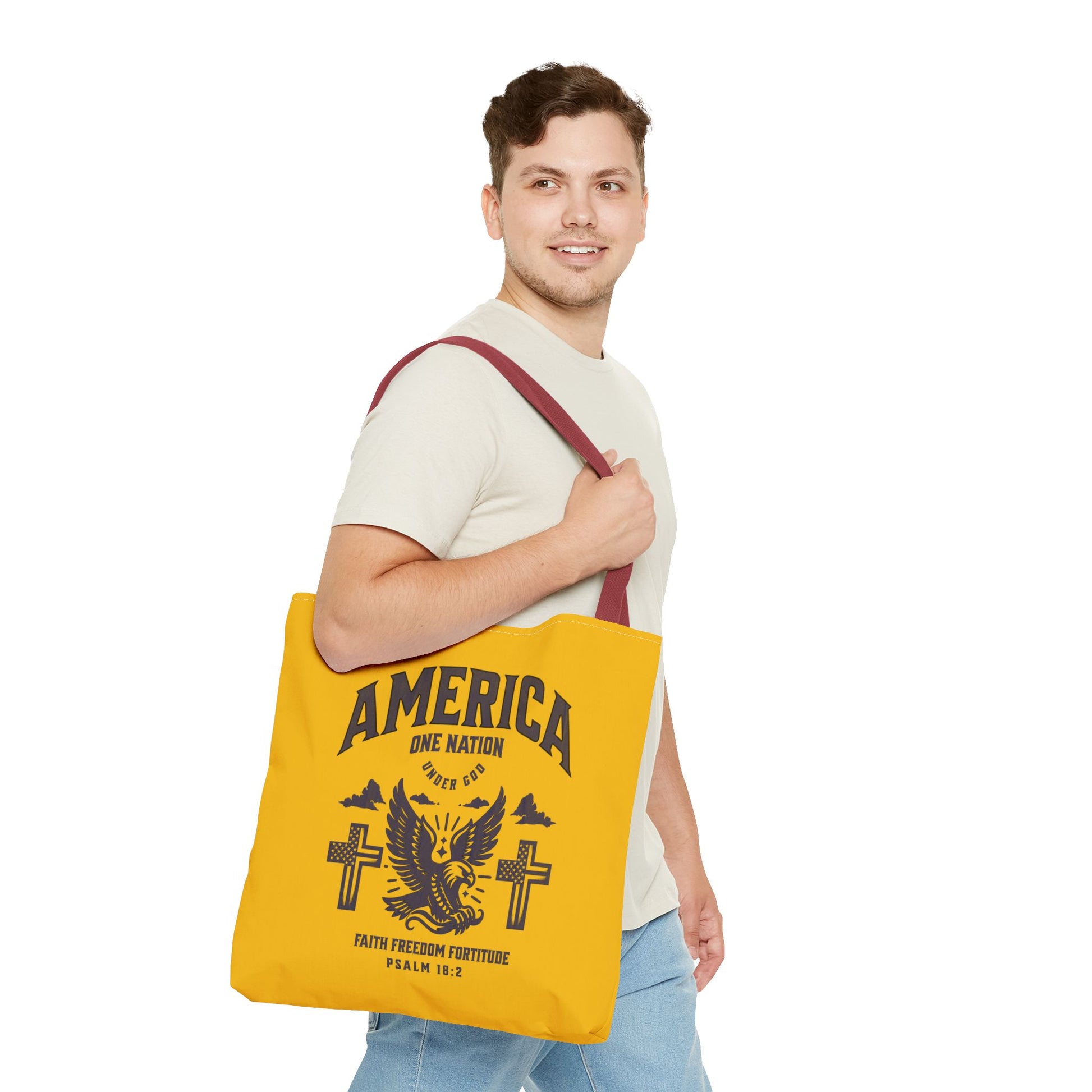 ⭐ America Faith Tote Bag – Bold Patriotic & Faith Statement