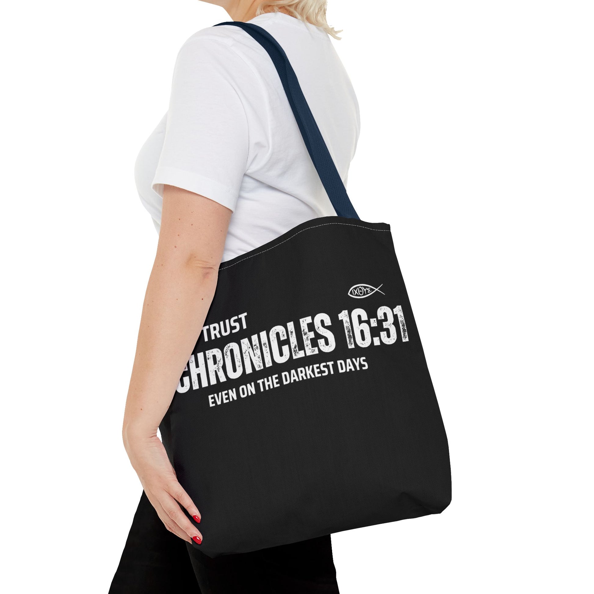 Inspirational Tote Bag - Trust Chronicles 16:31, Faith-themed Gift, Bible Verse Tote, Motivational Shopping Bag, Christian Message Accessory