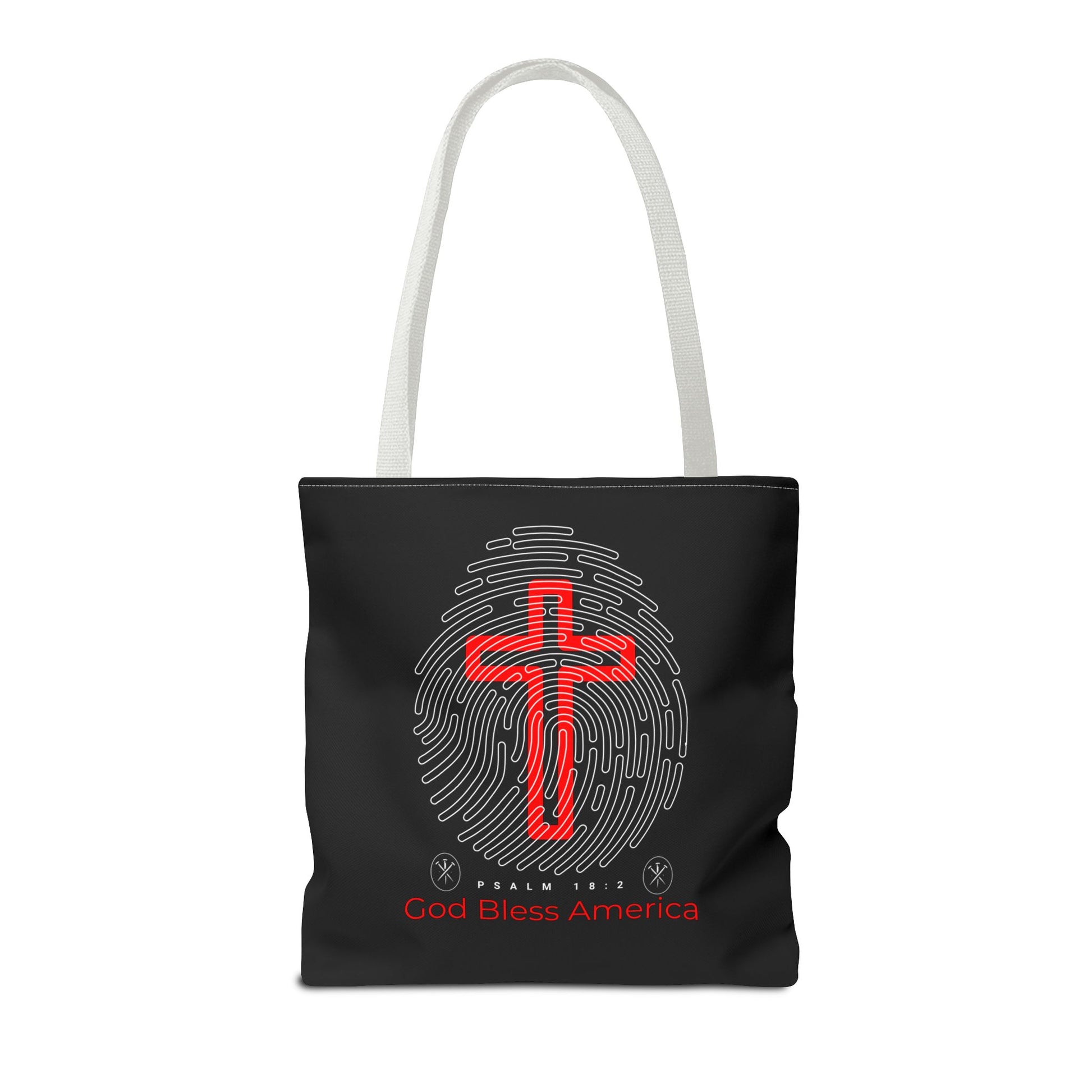 Faith-Inspired Tote Bag, Cross Design, God Bless America, Christian Gift, Spiritual Tote, Everyday Use, Religious Shopper