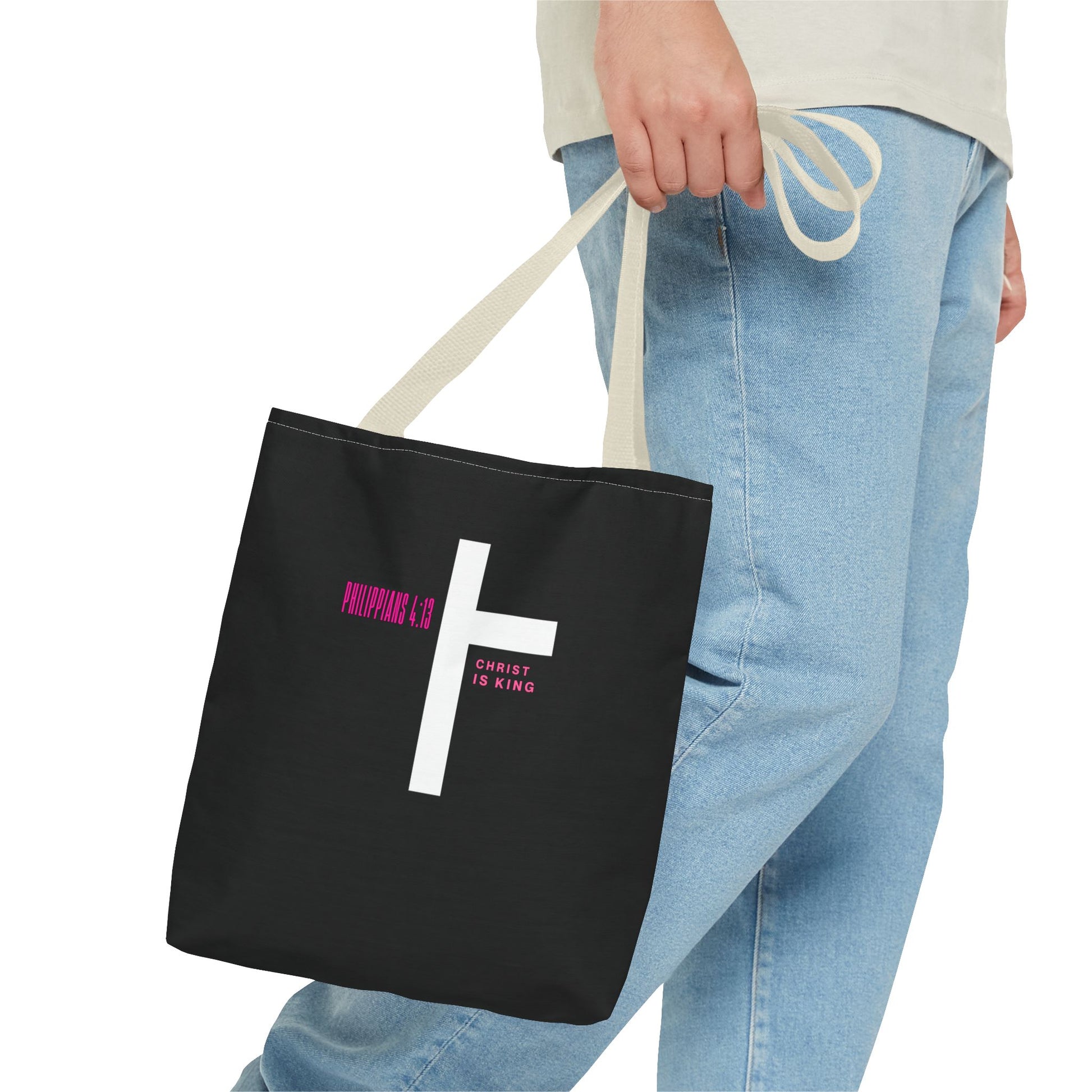 ⭐ Philippians 4:13 Tote Bag – Faith & Strength Statement Bag