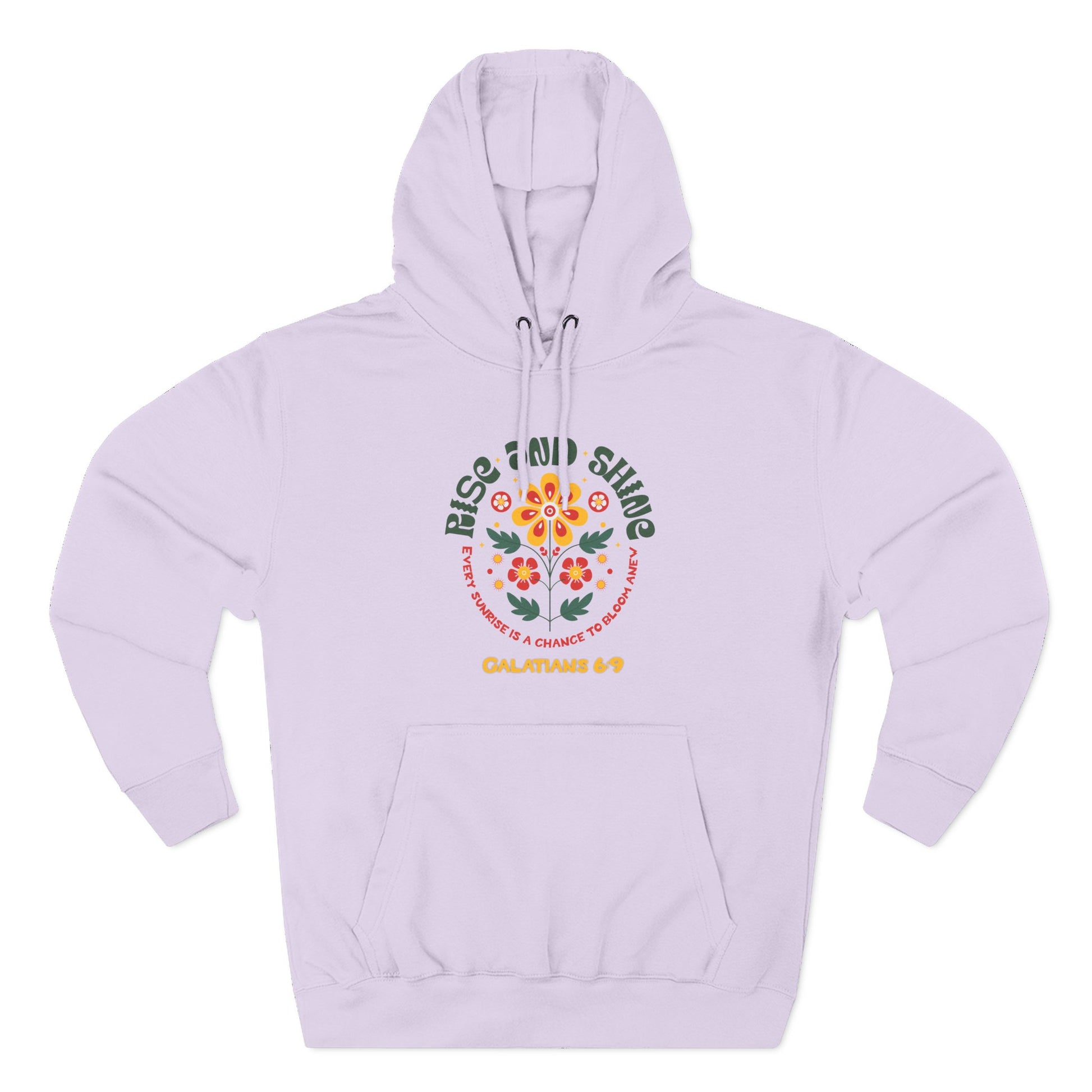 Floral Rise and Shine Hoodie, Cozy Fleece Sweatshirt, Boho Casual Wear, Spring Outfit, Gift for Nature Lovers, Trendy Hooded Sweatshirt