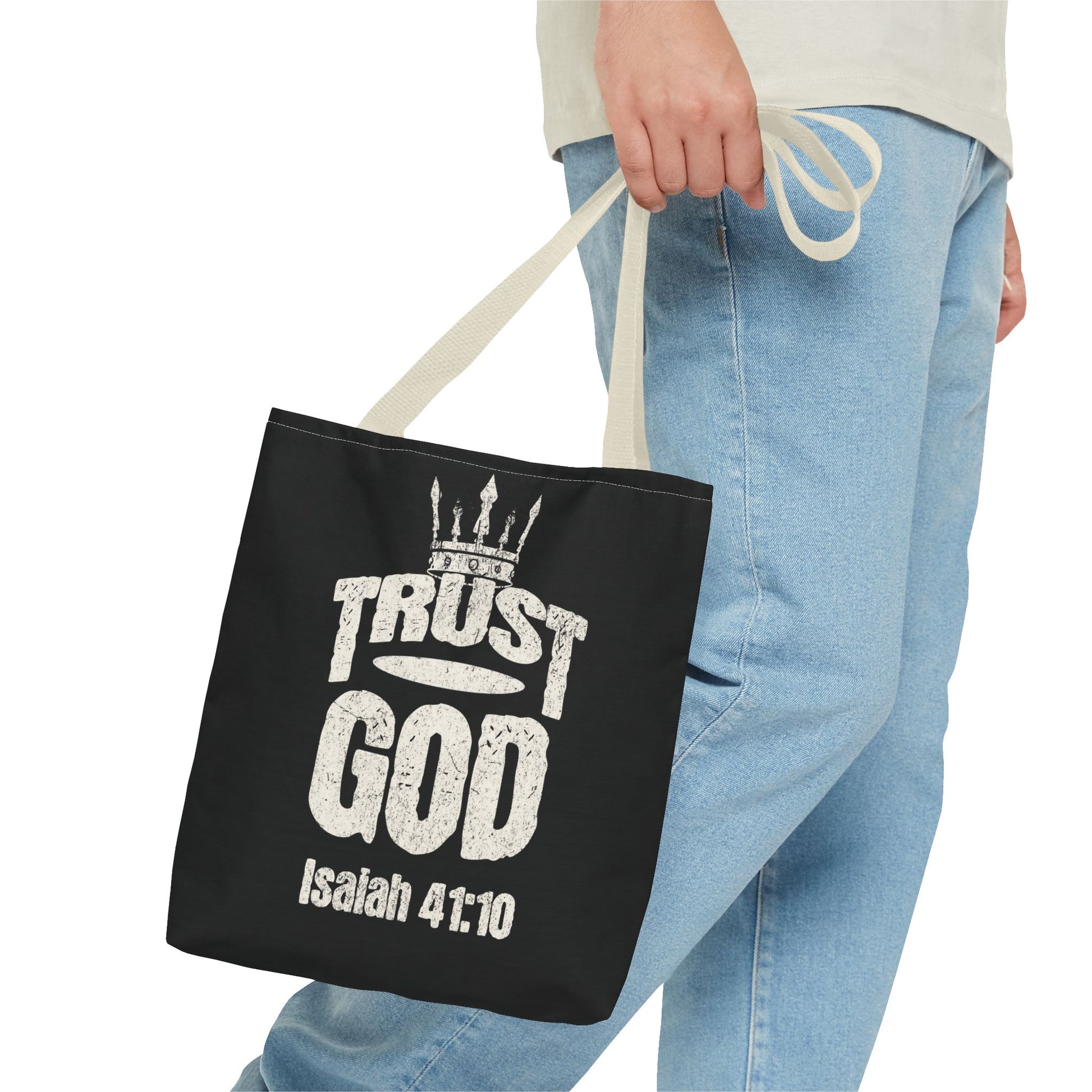 ✝️ Trust God – Isaiah 41:10 Christian Tote Bag