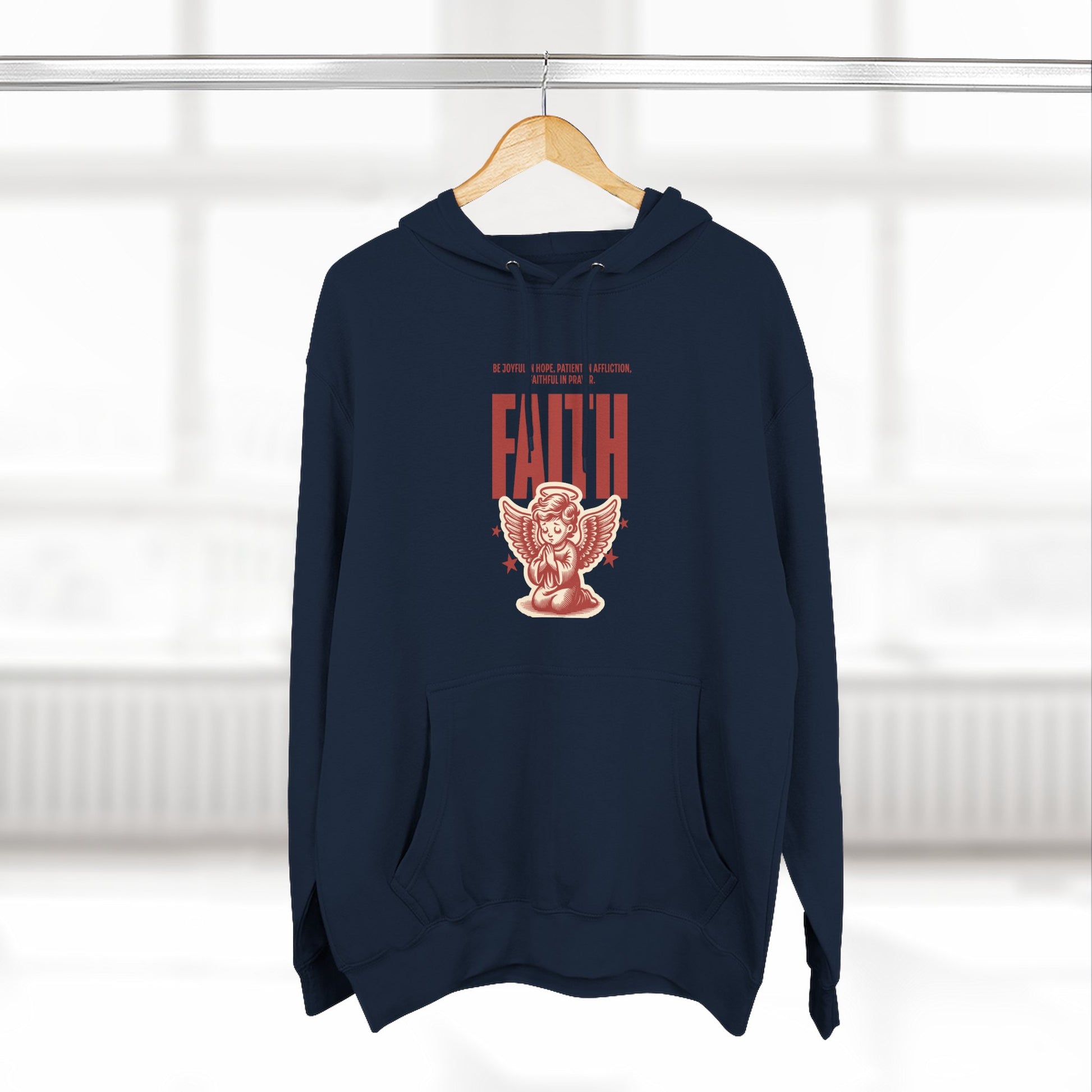 Faith-Inspired Three-Panel Fleece Hoodie, Cozy Spiritual Apparel, Perfect Gift for Friends, Casualwear for Everyday