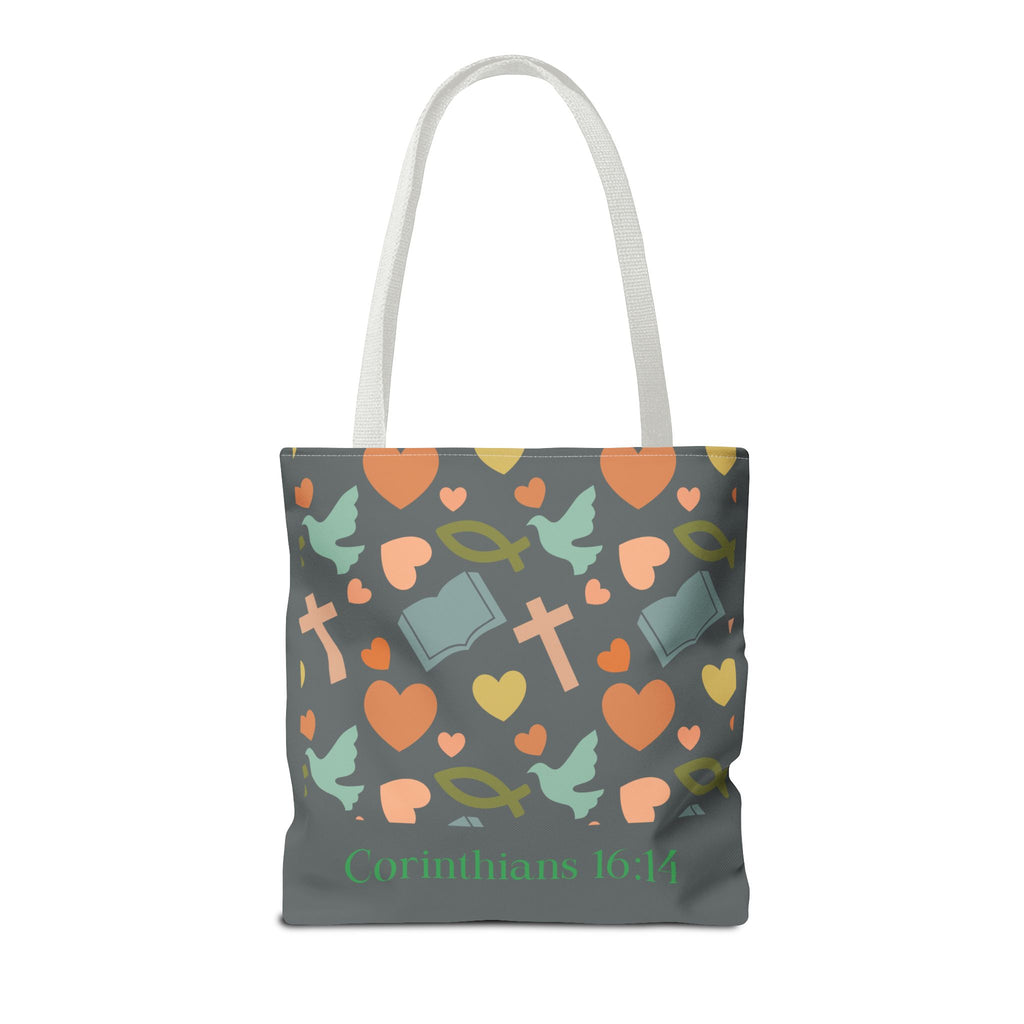 Inspirational Tote Bag - Faith, Love, Hope, Gift for Her, Spiritual Accessories, Bible Verse Tote