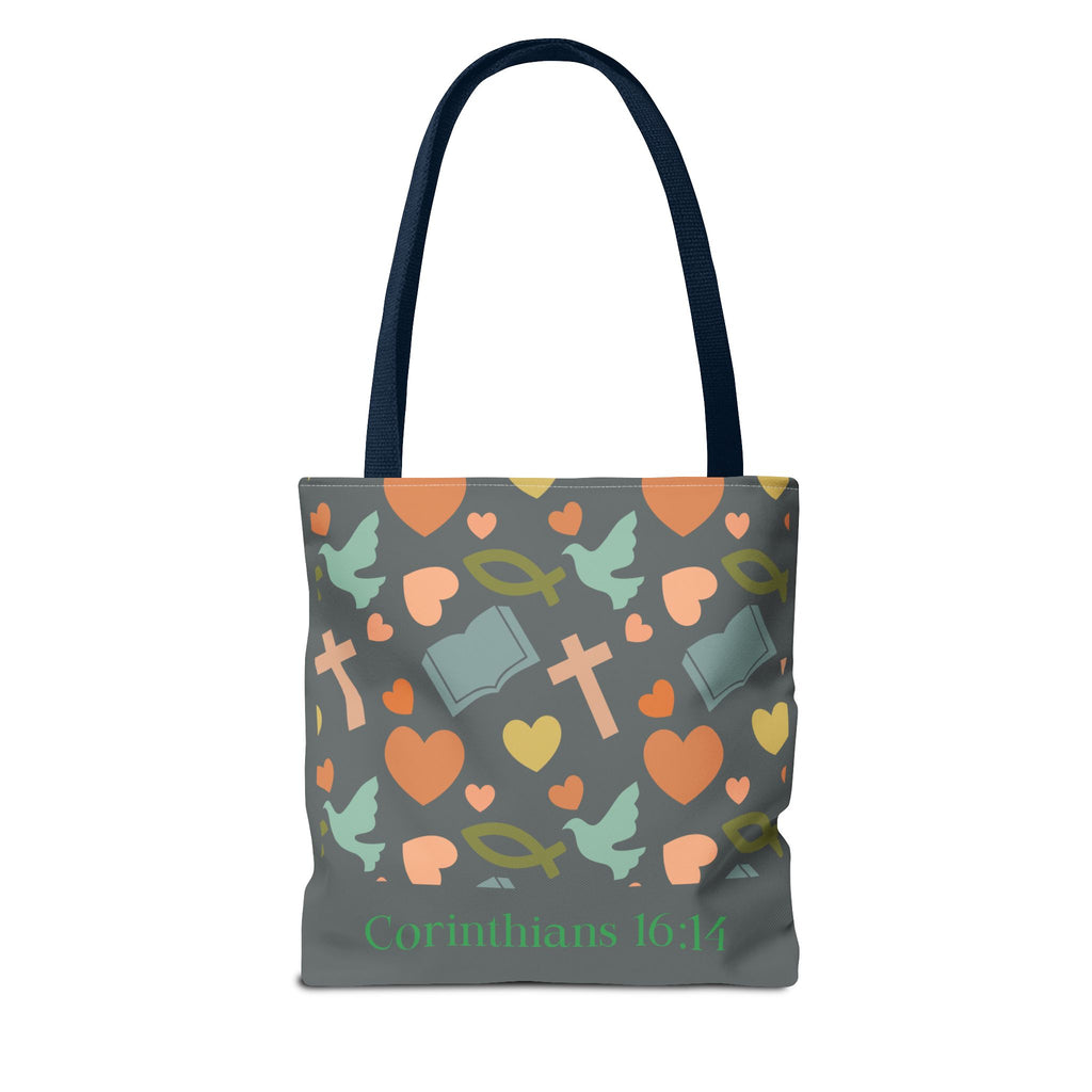 Inspirational Tote Bag - Faith, Love, Hope, Gift for Her, Spiritual Accessories, Bible Verse Tote