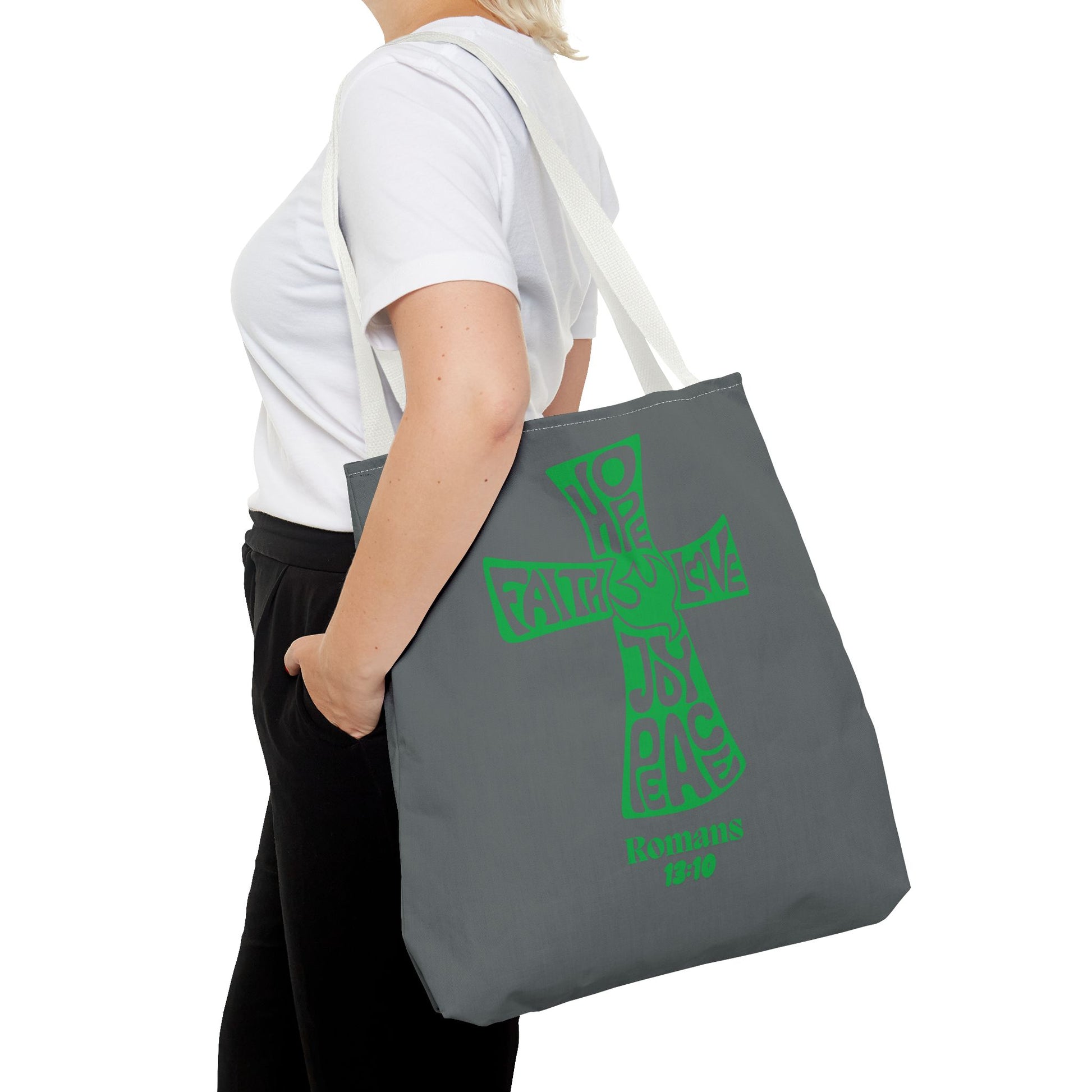 Faith-Inspired Tote Bag, Motivational Cross Design, Spiritual Gift, Everyday Use, Eco-Friendly Fashion, Religious Accessories