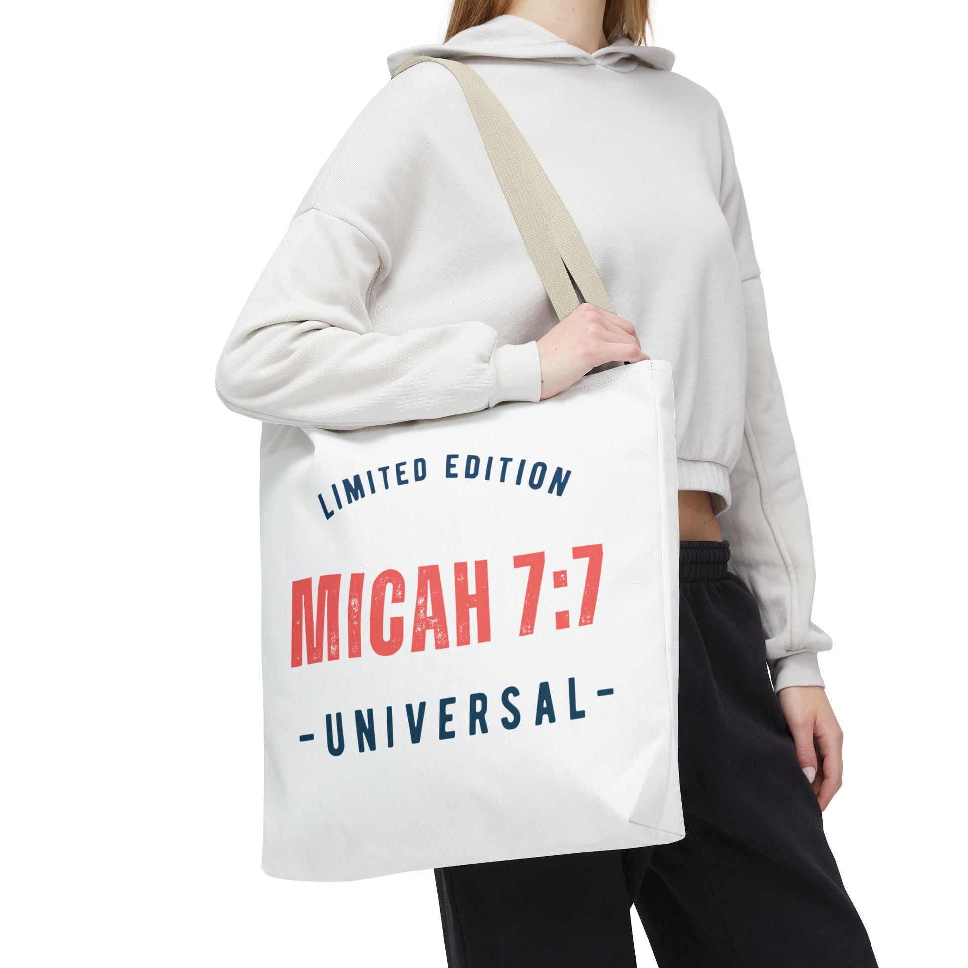 Limited Edition Inspirational Tote Bag - Micah 7:1, Motivational Carryall, Christian Gift, Everyday Tote, Reusable Shopping Bag