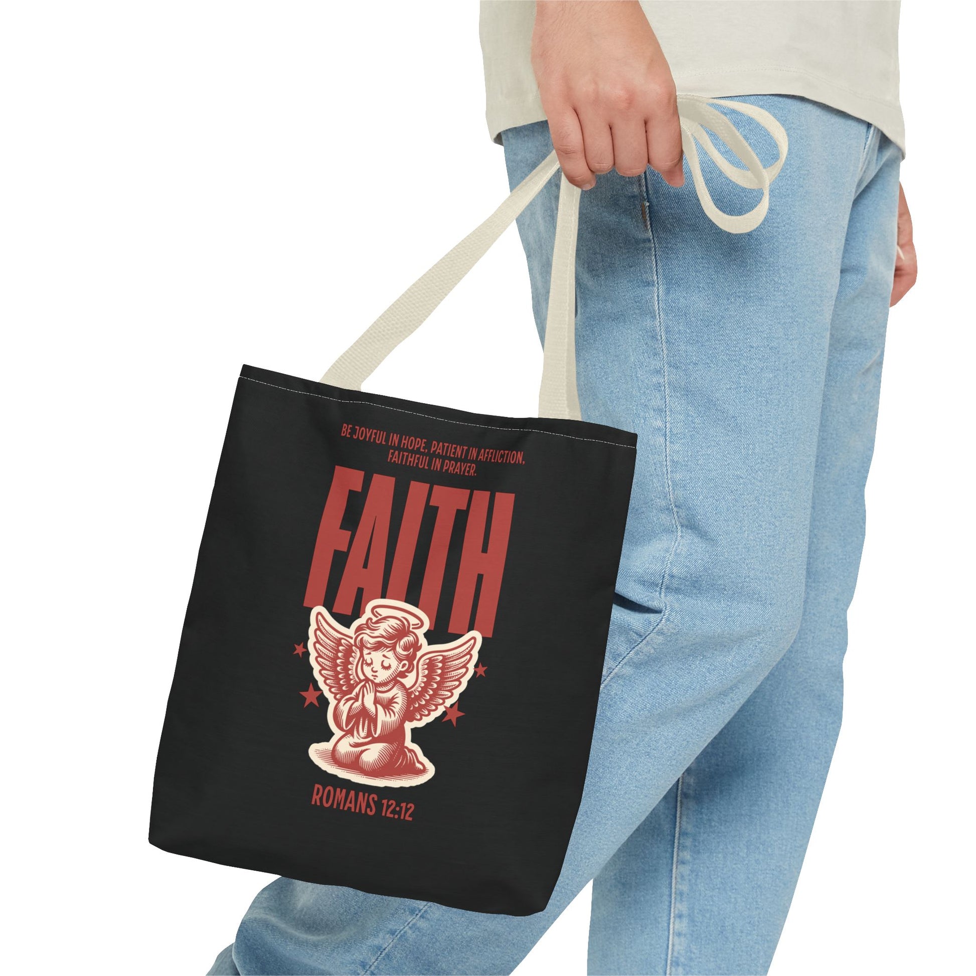 Faith-Inspired Tote Bag, Religious Shopping Bag, Gift for Believers, Motivational Daily Bag, Christian Faith Tote