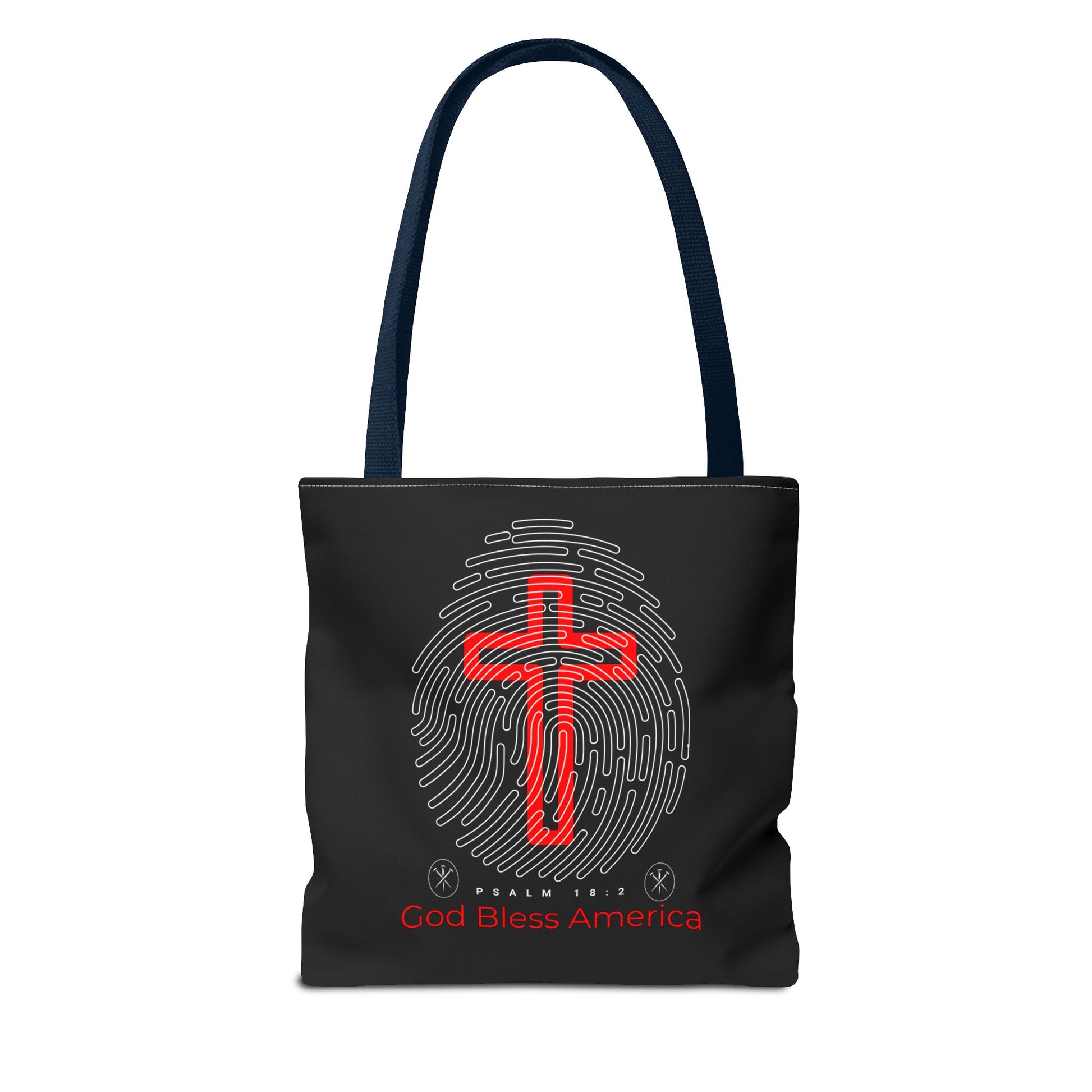 Faith-Inspired Tote Bag, Cross Design, God Bless America, Christian Gift, Spiritual Tote, Everyday Use, Religious Shopper