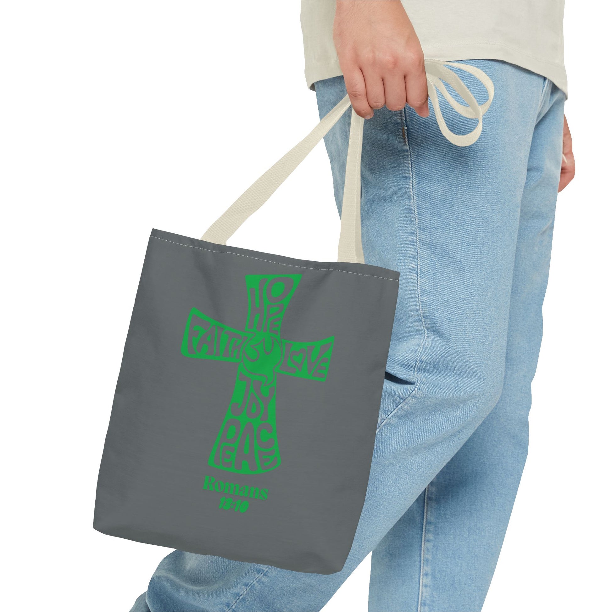 Faith-Inspired Tote Bag, Motivational Cross Design, Spiritual Gift, Everyday Use, Eco-Friendly Fashion, Religious Accessories