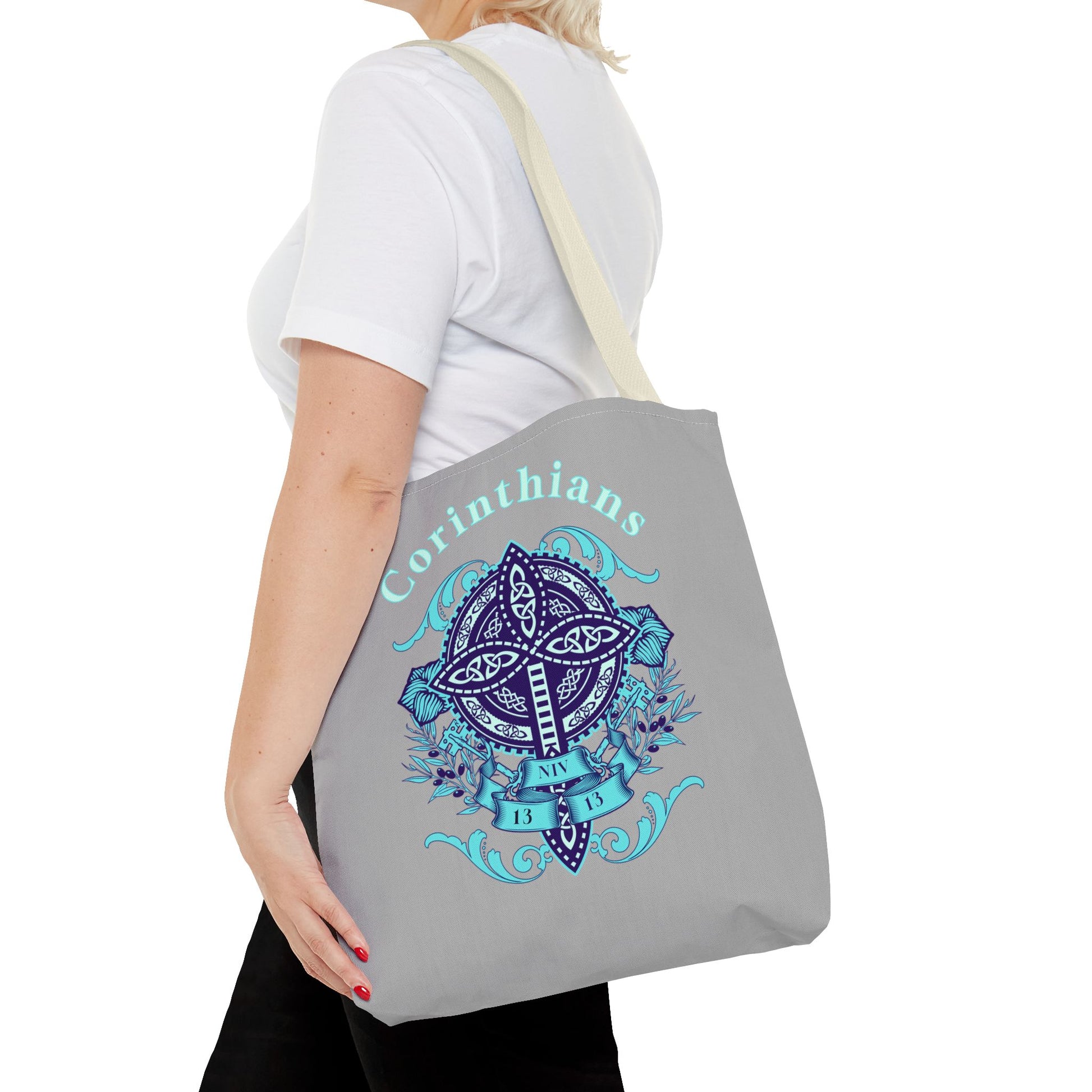 ⭐ Corinthians Cross Tote Bag – Celtic Faith-Inspired Carryall