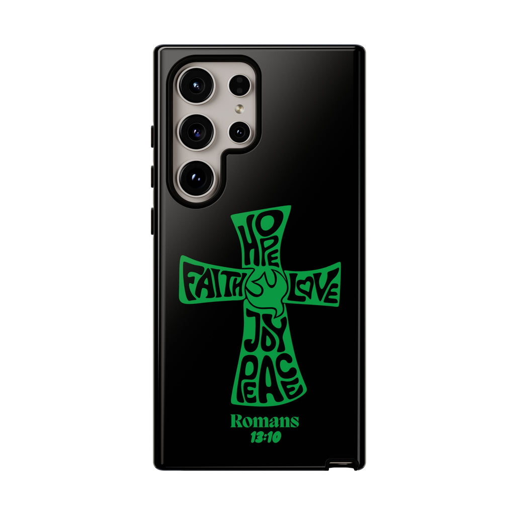 ⭐ Green Cross Design Phone Case – Faith & Renewal