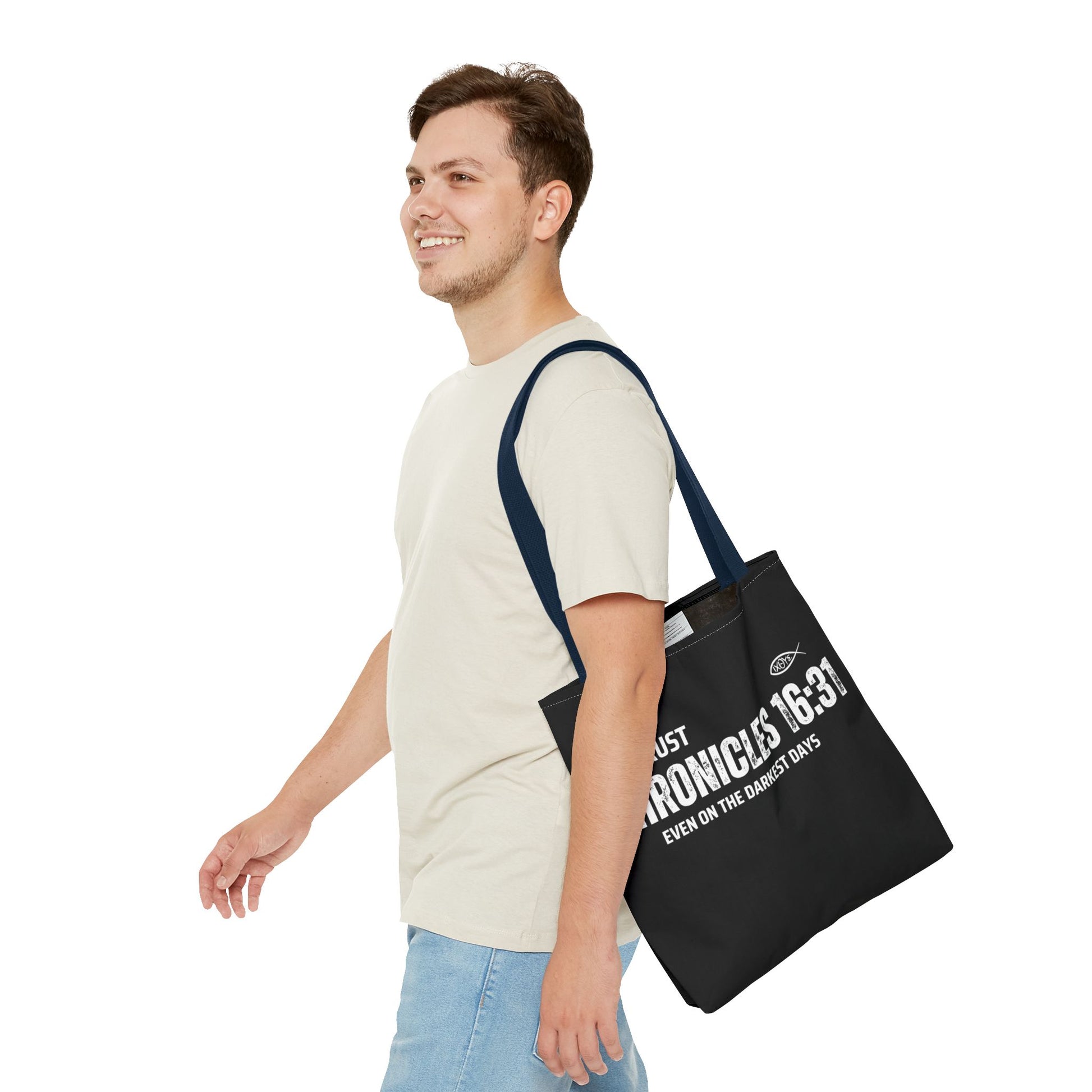 Inspirational Tote Bag - Trust Chronicles 16:31, Faith-themed Gift, Bible Verse Tote, Motivational Shopping Bag, Christian Message Accessory