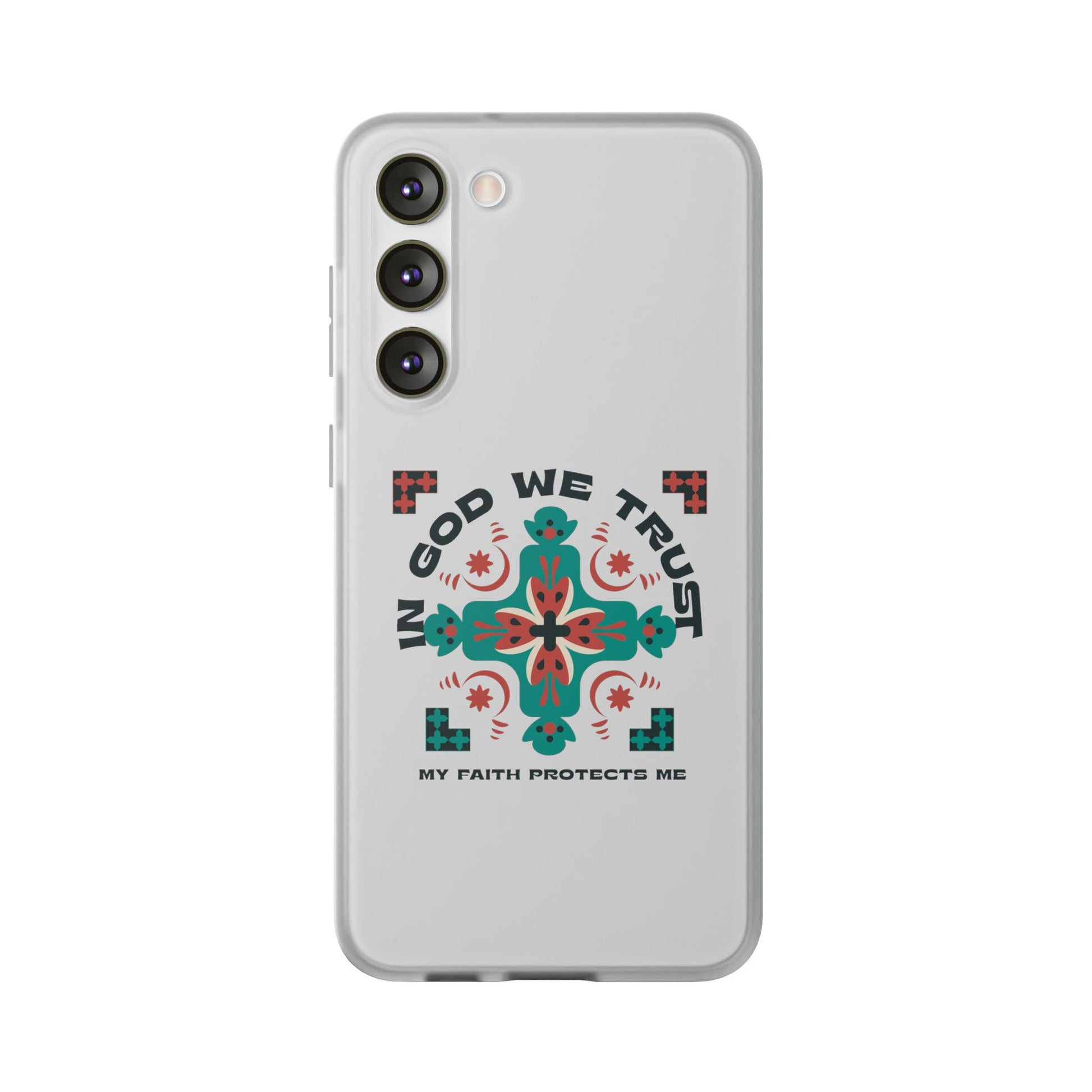 ⭐ In God We Trust Phone Case – Scripture Cross Design