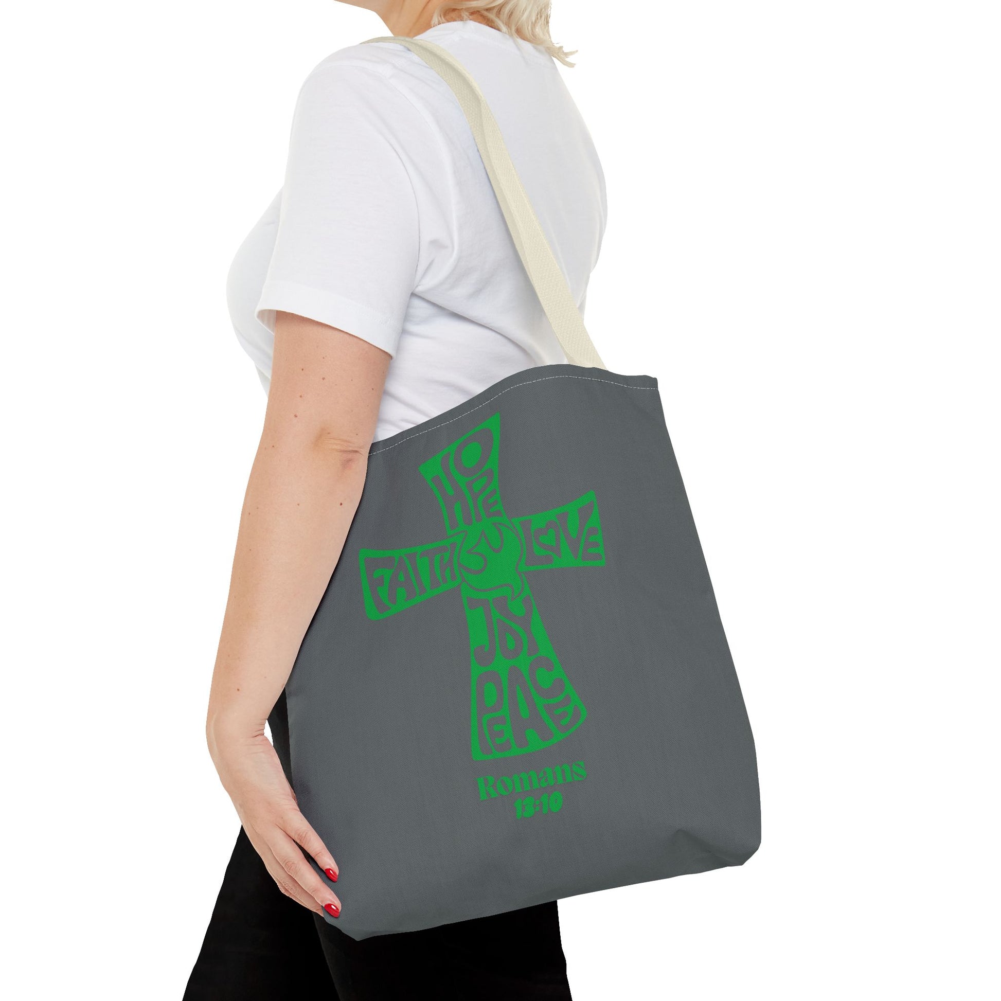 Faith-Inspired Tote Bag, Motivational Cross Design, Spiritual Gift, Everyday Use, Eco-Friendly Fashion, Religious Accessories