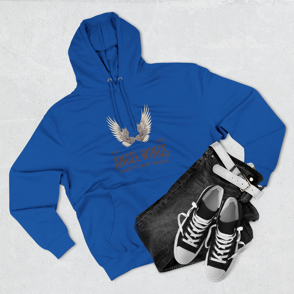 Angel Wings Fleece Hoodie, Christian Pride Apparel, Cozy Religious Gift, Inspirational Sweater, Faith-based Fashion