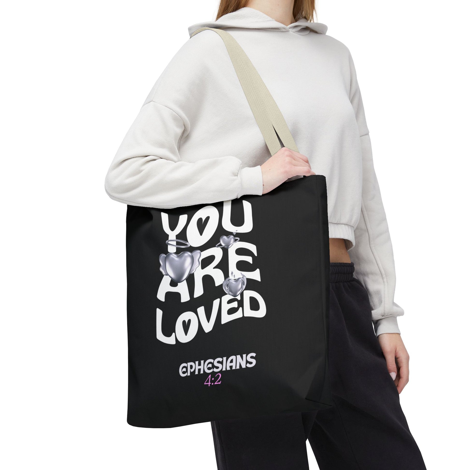 ⭐ "You Are Loved" Tote Bag – Ephesians 4:2