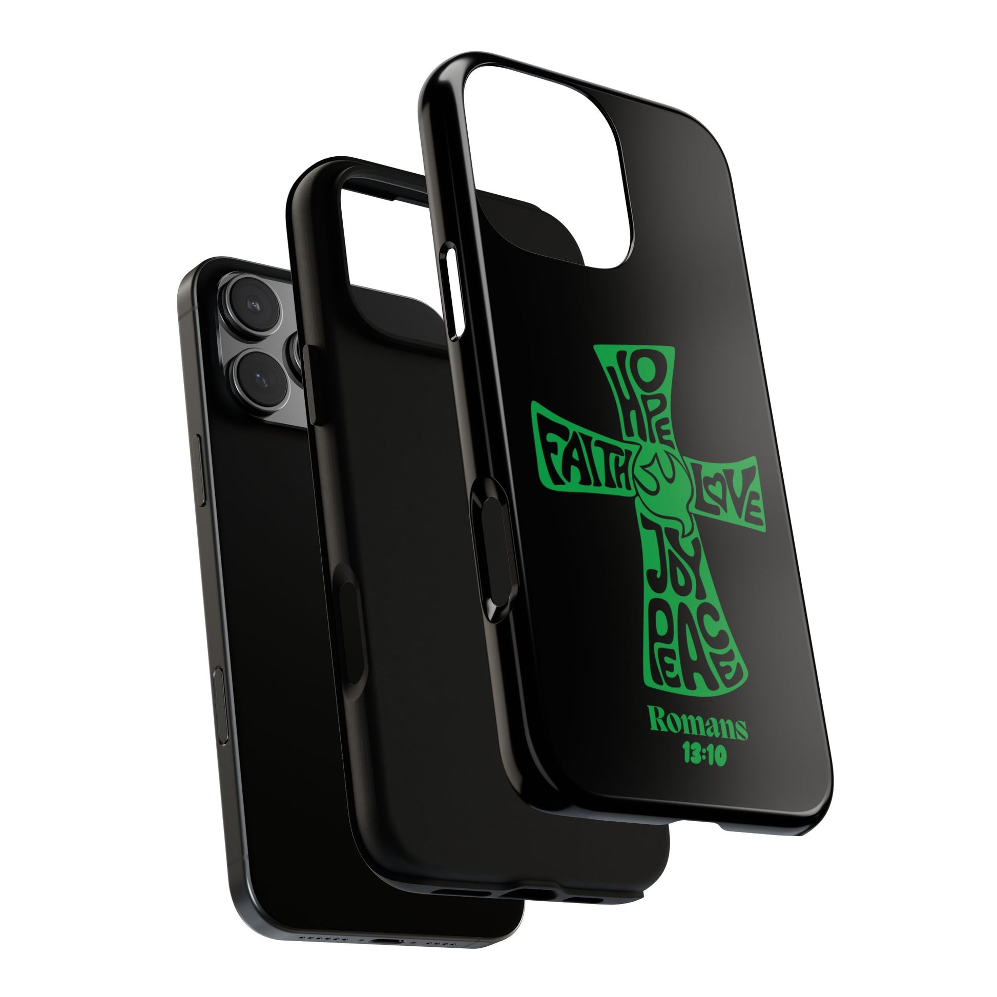 ⭐ Green Cross Design Phone Case – Faith & Renewal