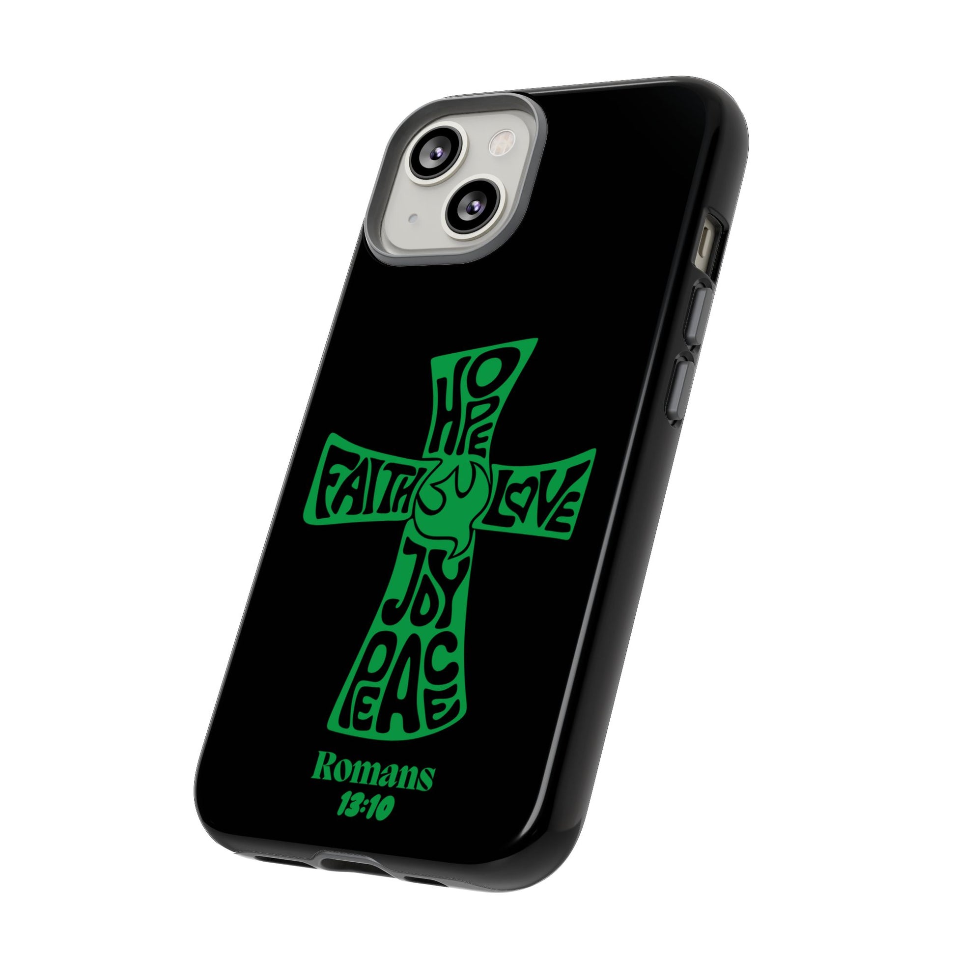 ⭐ Green Cross Design Phone Case – Faith & Renewal