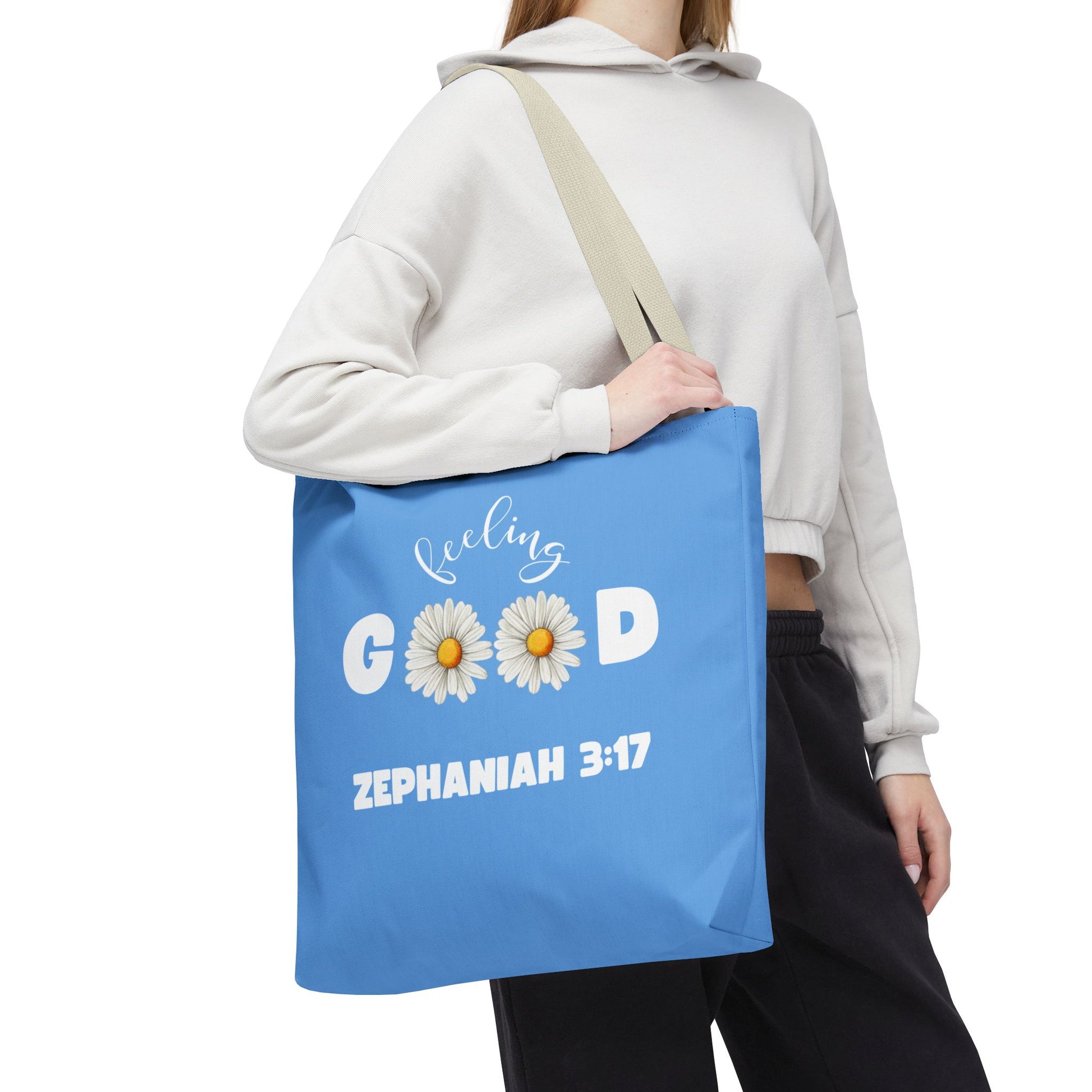 Inspirational Tote Bag - Feeling Good, Floral Design, Scripture Quote, Motivational Gift, Everyday Use, Church Events