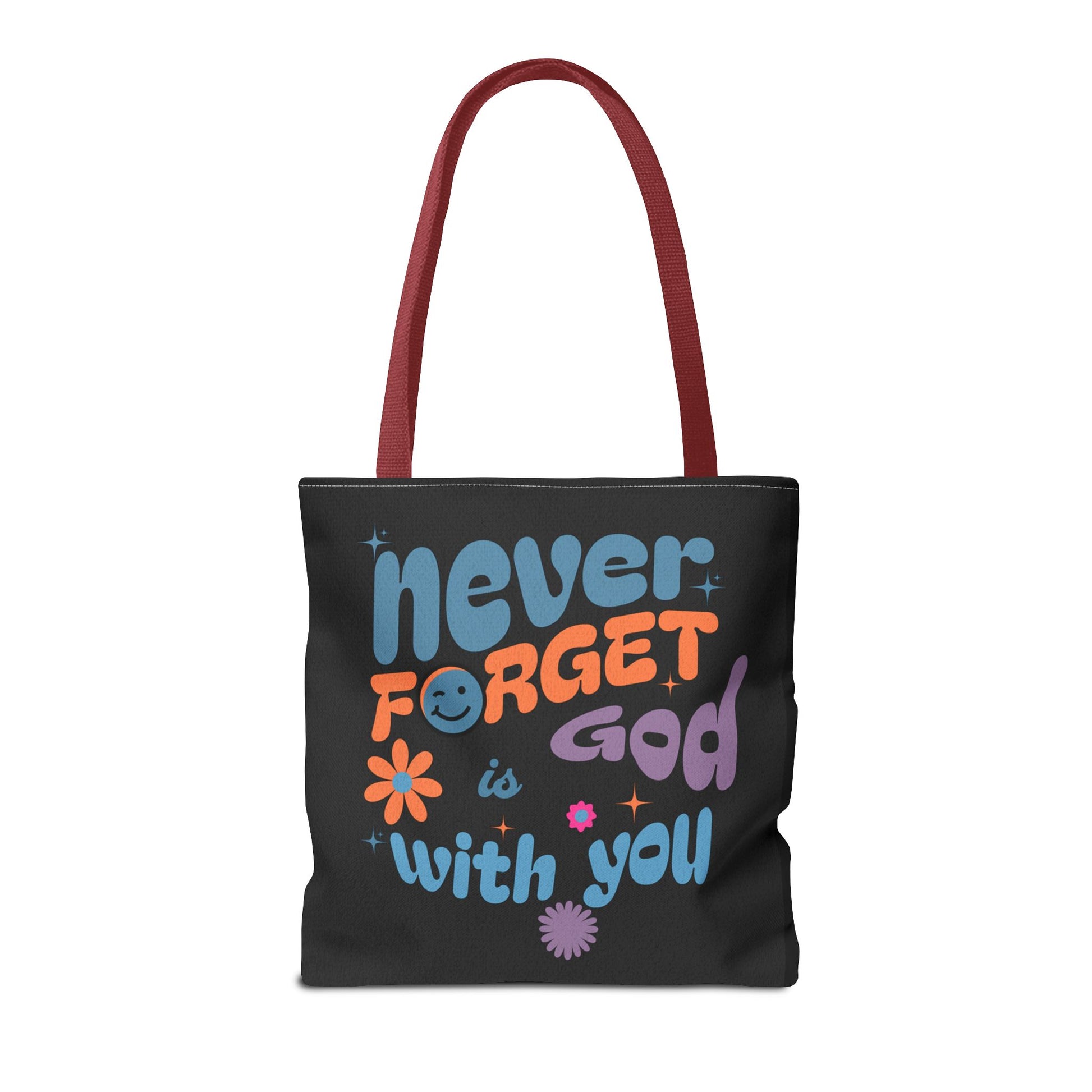 Inspirational Tote Bag - "Never Forget God is with You" - Motivational Gift, Faith-Based, Everyday Use, Shopping Bag, Church Bag, [...]