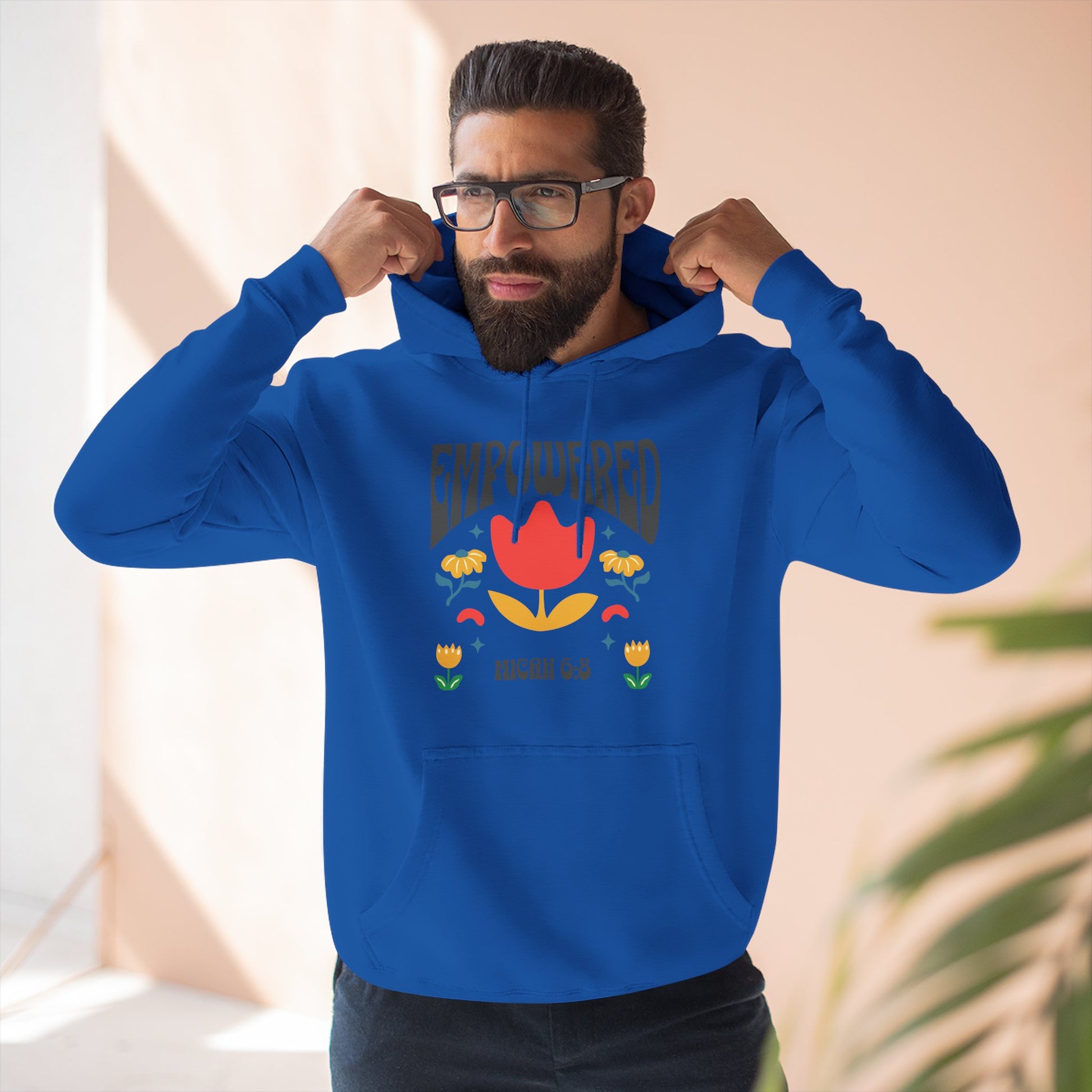 Empowered Flower Graphic Hoodie, Inspirational Fleece Sweatshirt for Women, Cozy Gift for Mother's Day, Self-Care Apparel, Positive Vibes