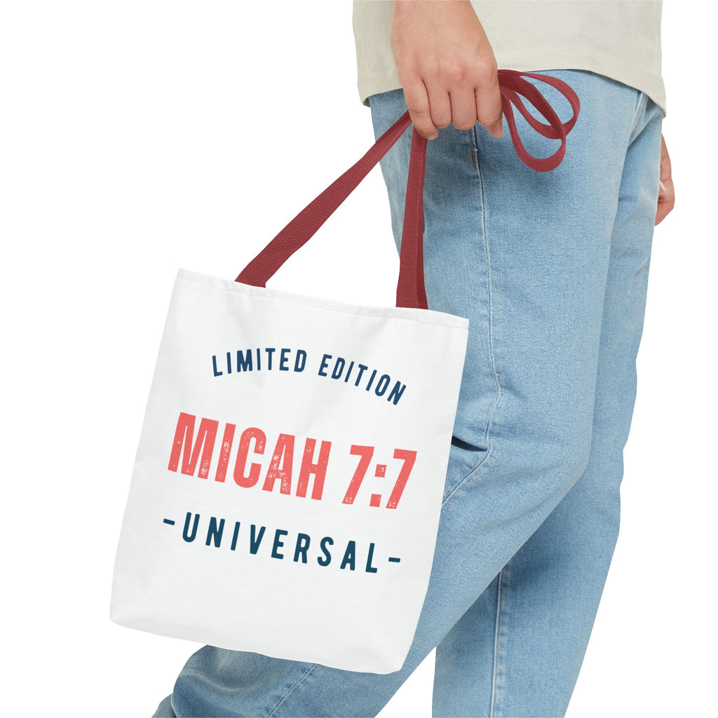 Limited Edition Inspirational Tote Bag - Micah 7:1, Motivational Carryall, Christian Gift, Everyday Tote, Reusable Shopping Bag