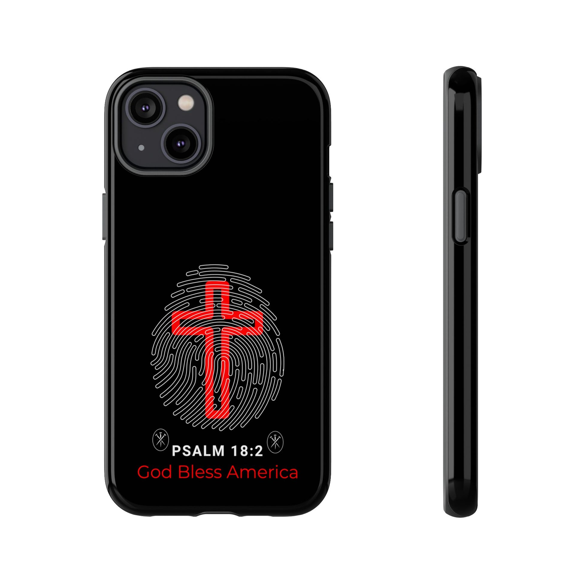 Christian Phone Case with Cross Design, Tough Case for Protection, Gifts for Faith, Bible Verse, God Bless America