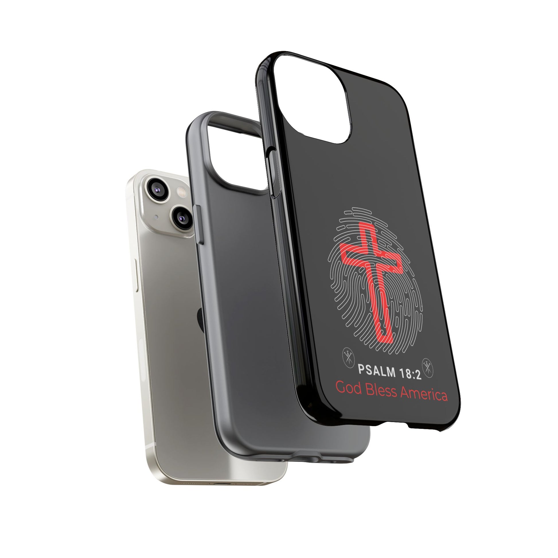 Christian Phone Case with Cross Design, Tough Case for Protection, Gifts for Faith, Bible Verse, God Bless America