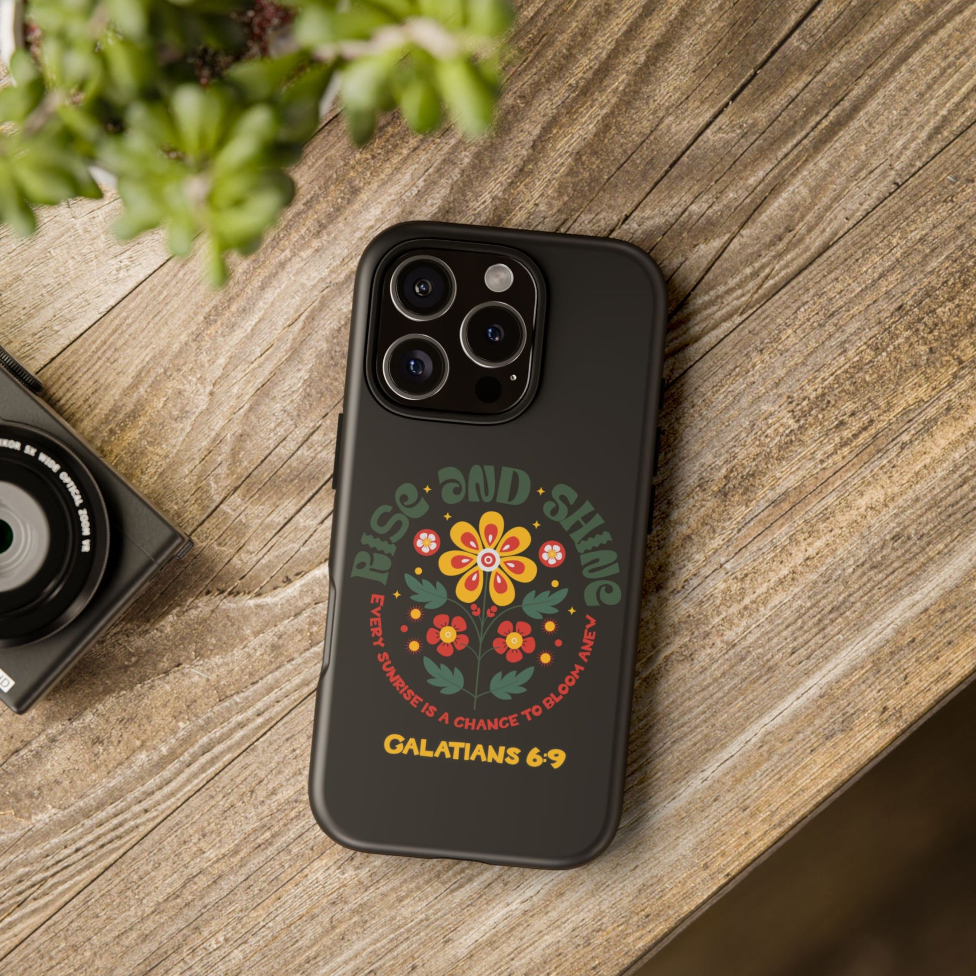 Floral "Rise and Shine" Galatians 6:9 Phone Case – Motivational Christian Gift