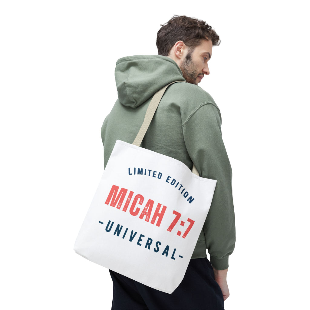 Limited Edition Inspirational Tote Bag - Micah 7:1, Motivational Carryall, Christian Gift, Everyday Tote, Reusable Shopping Bag