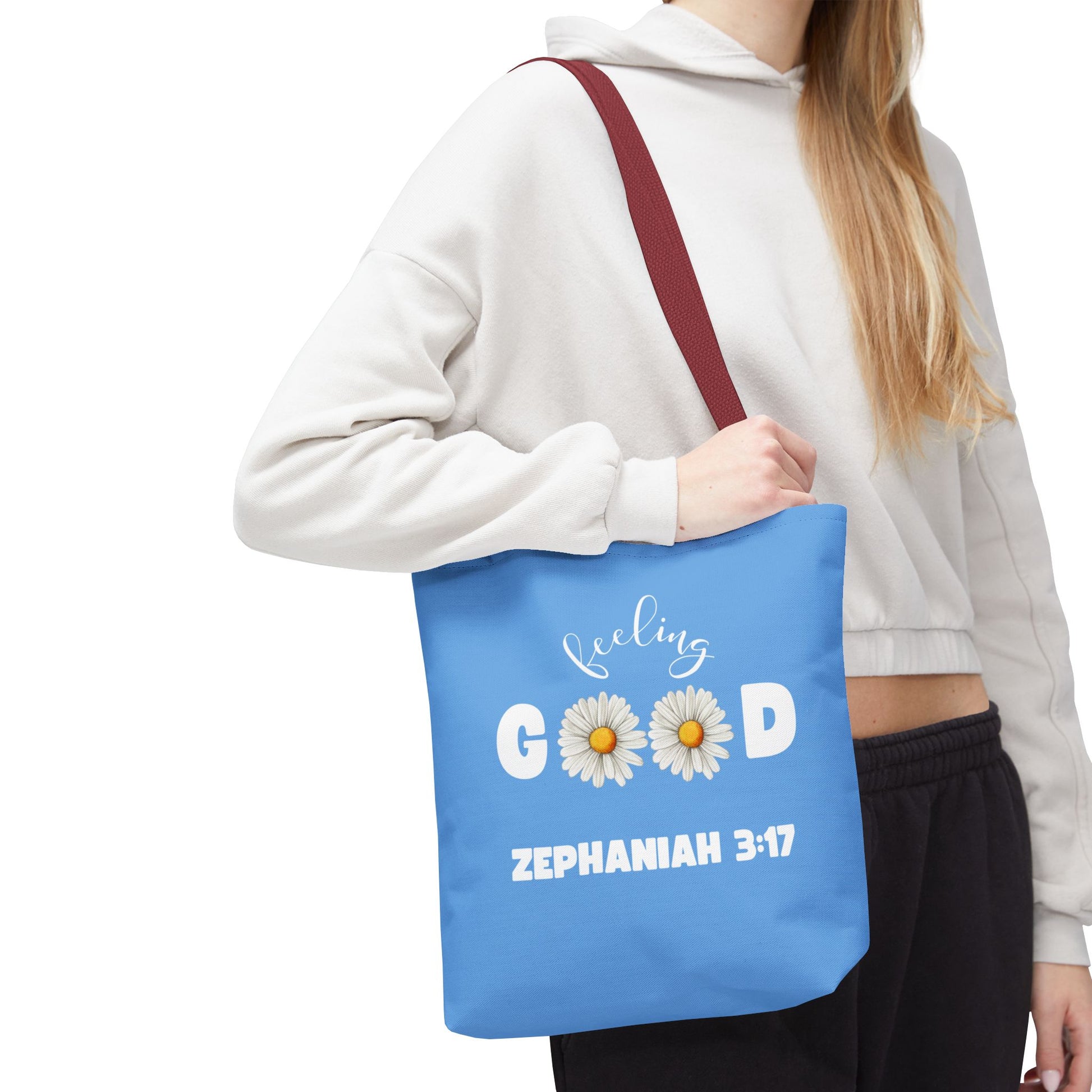 Inspirational Tote Bag - Feeling Good, Floral Design, Scripture Quote, Motivational Gift, Everyday Use, Church Events
